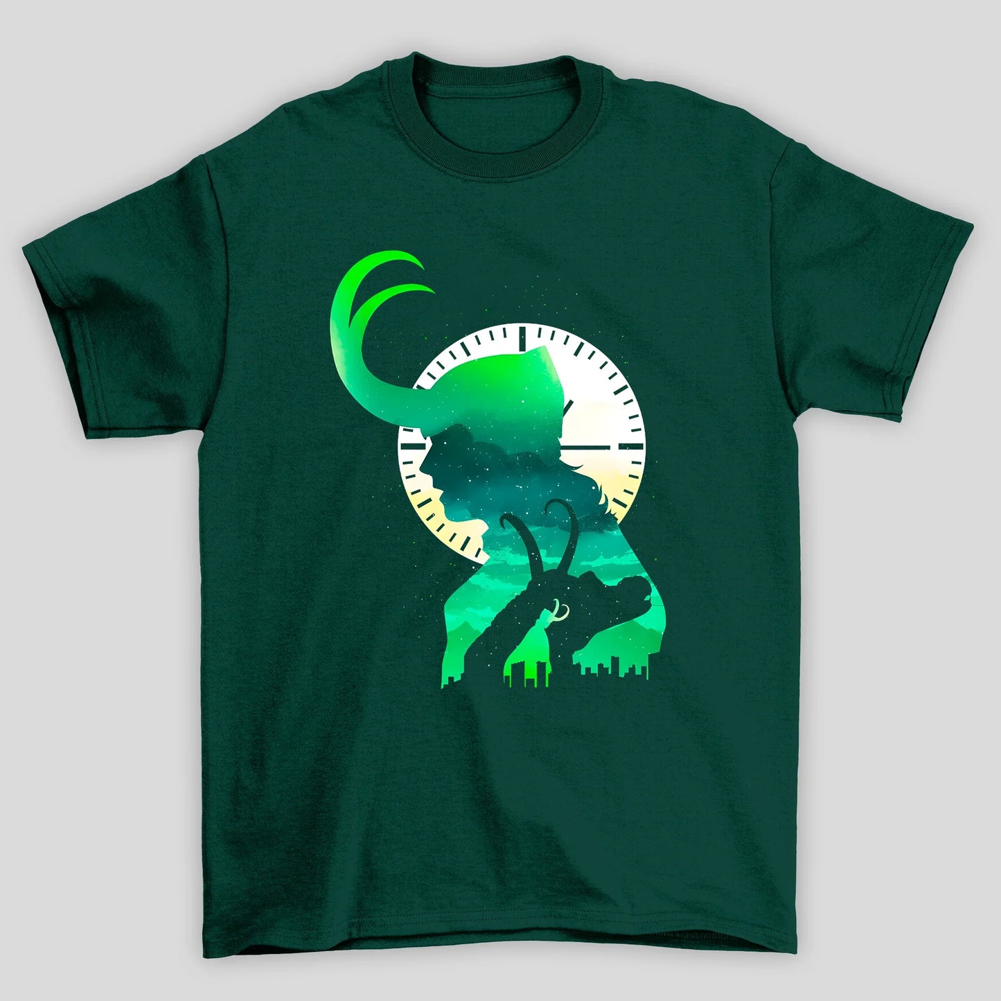 Camiseta Básica Unissex Silhueta Verde Loki
