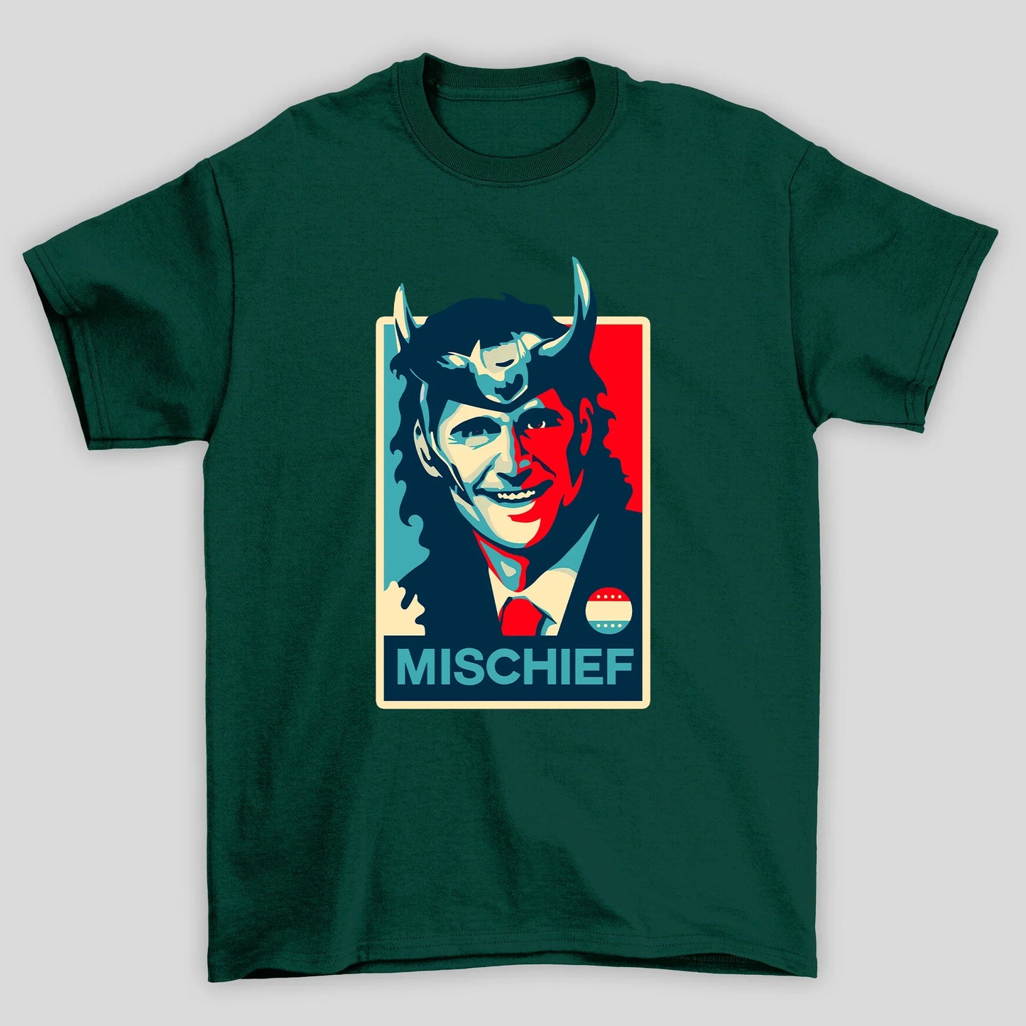 Camiseta Básica Unissex Poster Pop Mischief Loki
