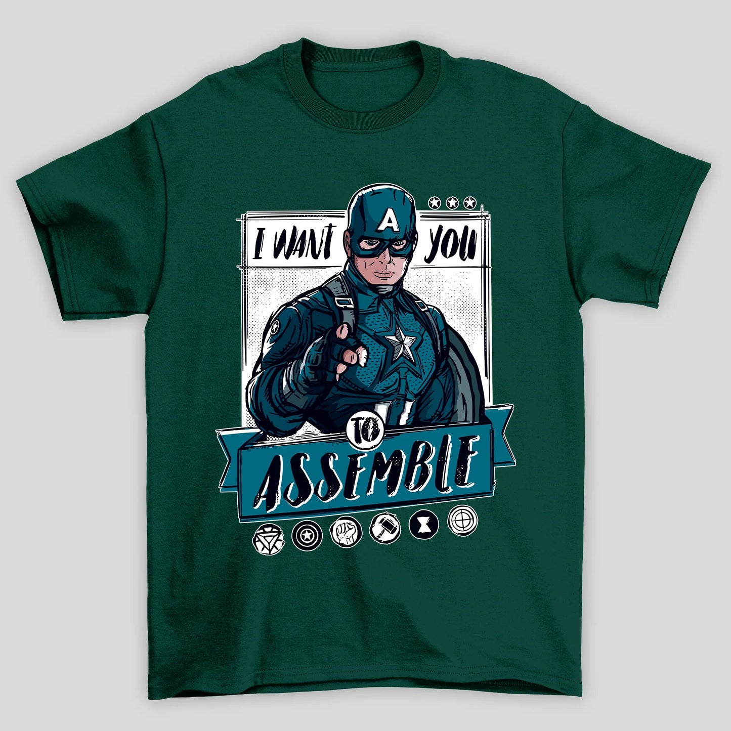 Camiseta Básica Unissex I Want You Assemble Capitao America