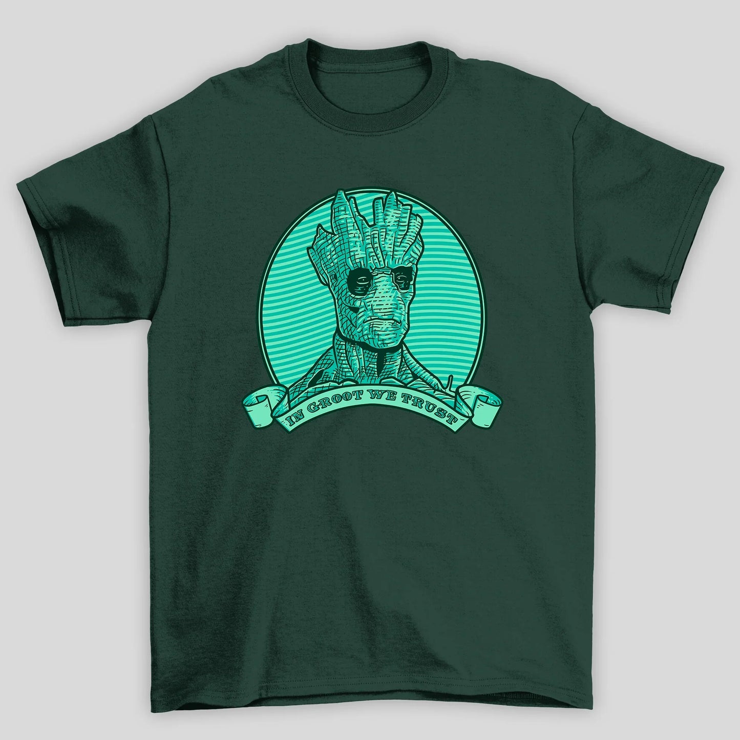 Camiseta Básica Unissex Groot We Trust Guardioes Da Galaxia