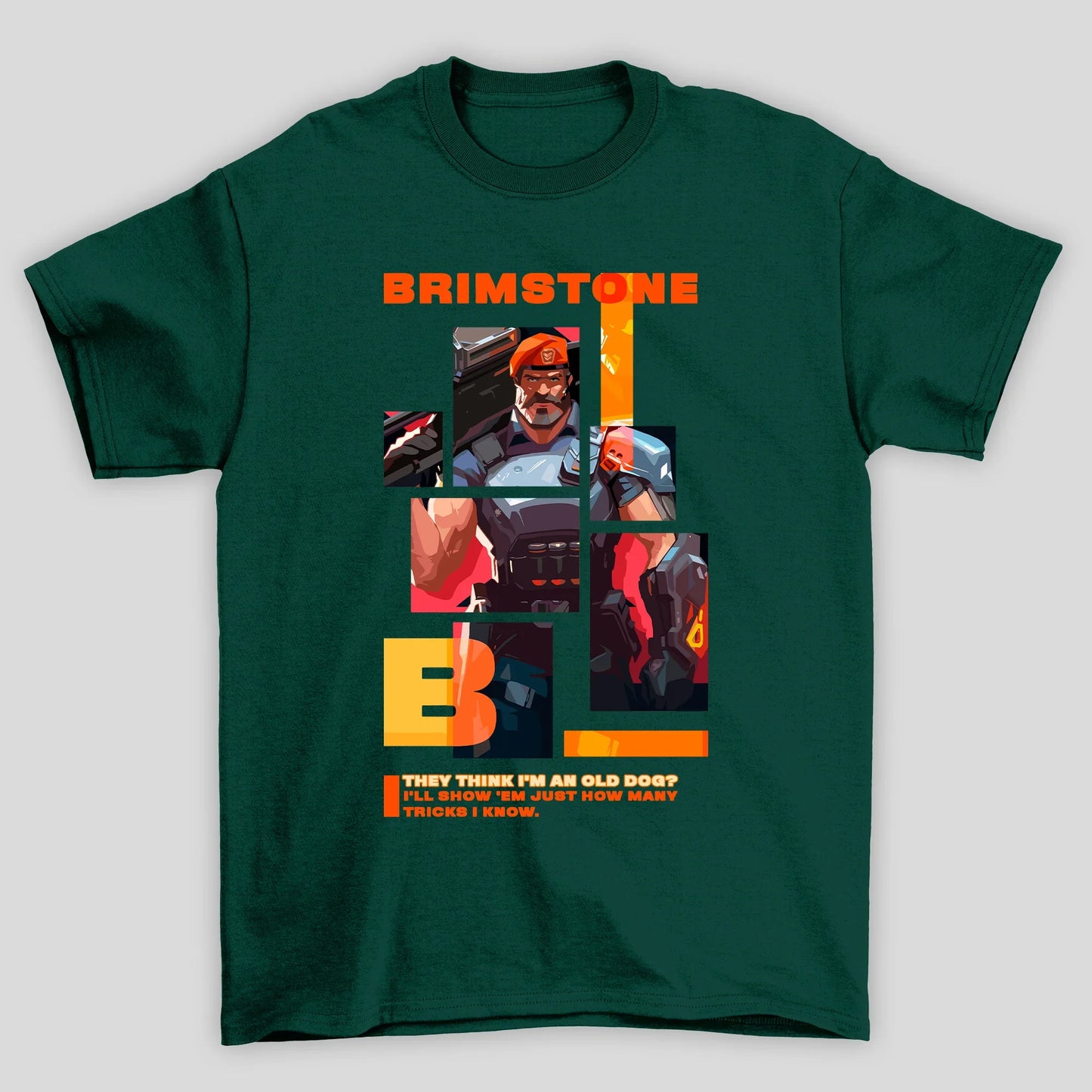 Camiseta Básica Unissex Brimstone Quadrados Valorant