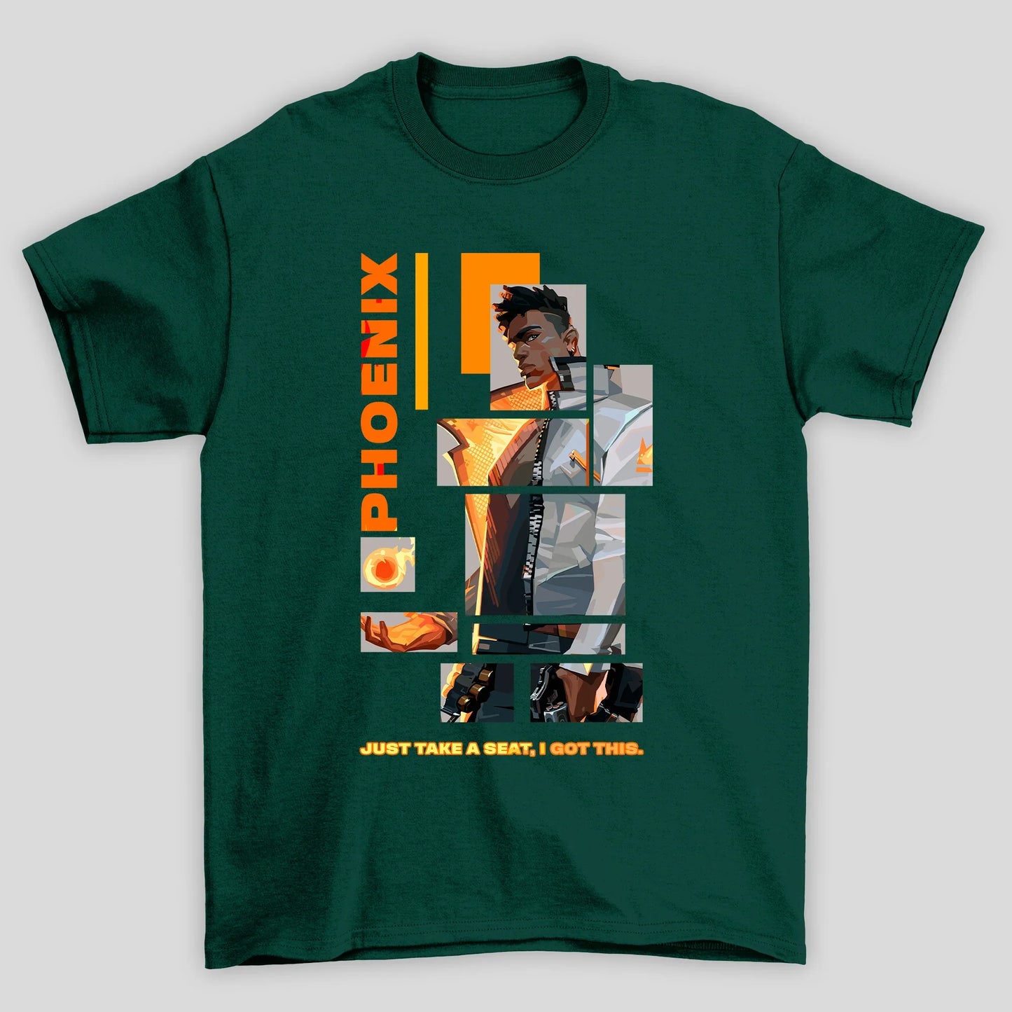 Camiseta Básica Unissex Phoenix Quadrados Valorant