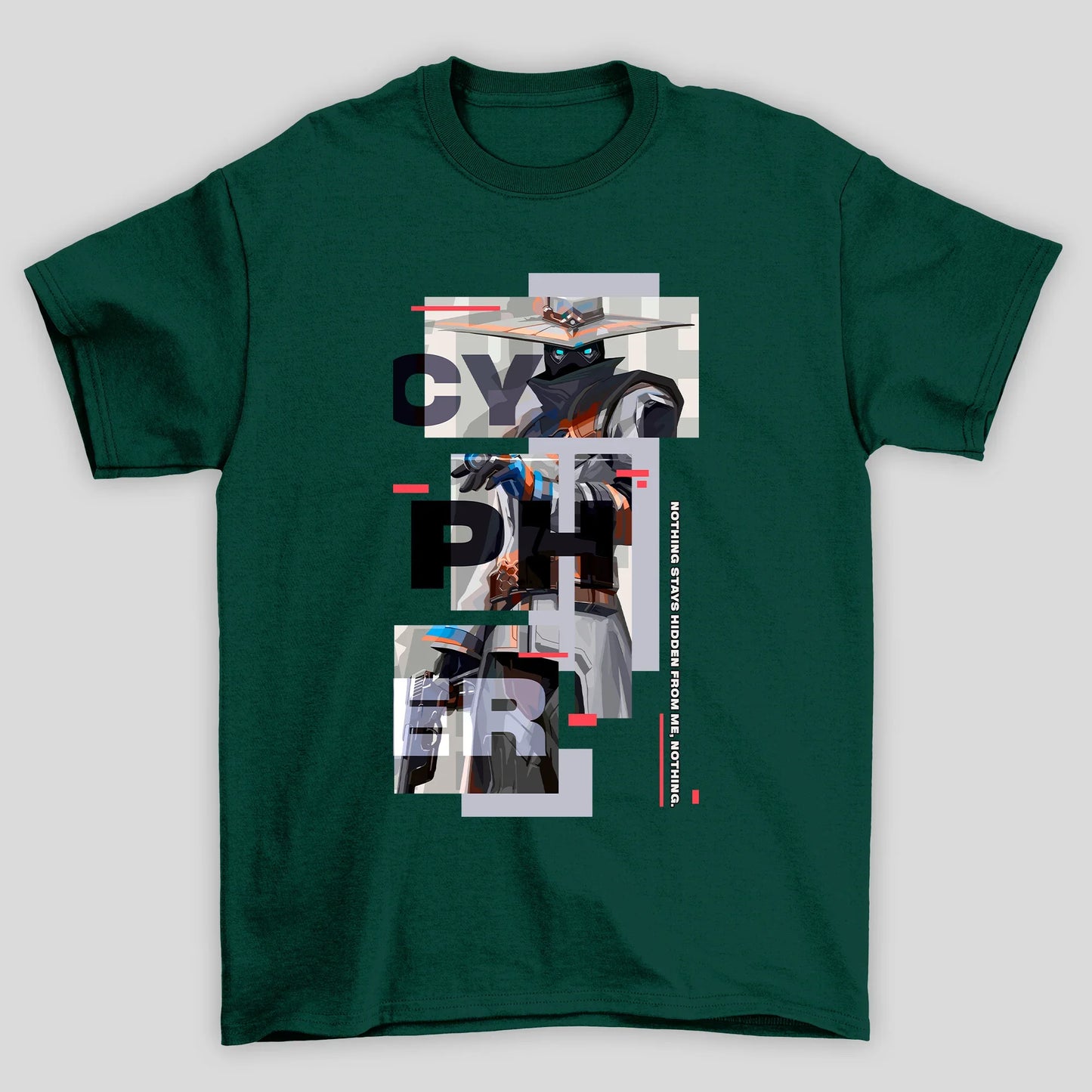 Camiseta Básica Unissex Cypher Quadrados Valorant