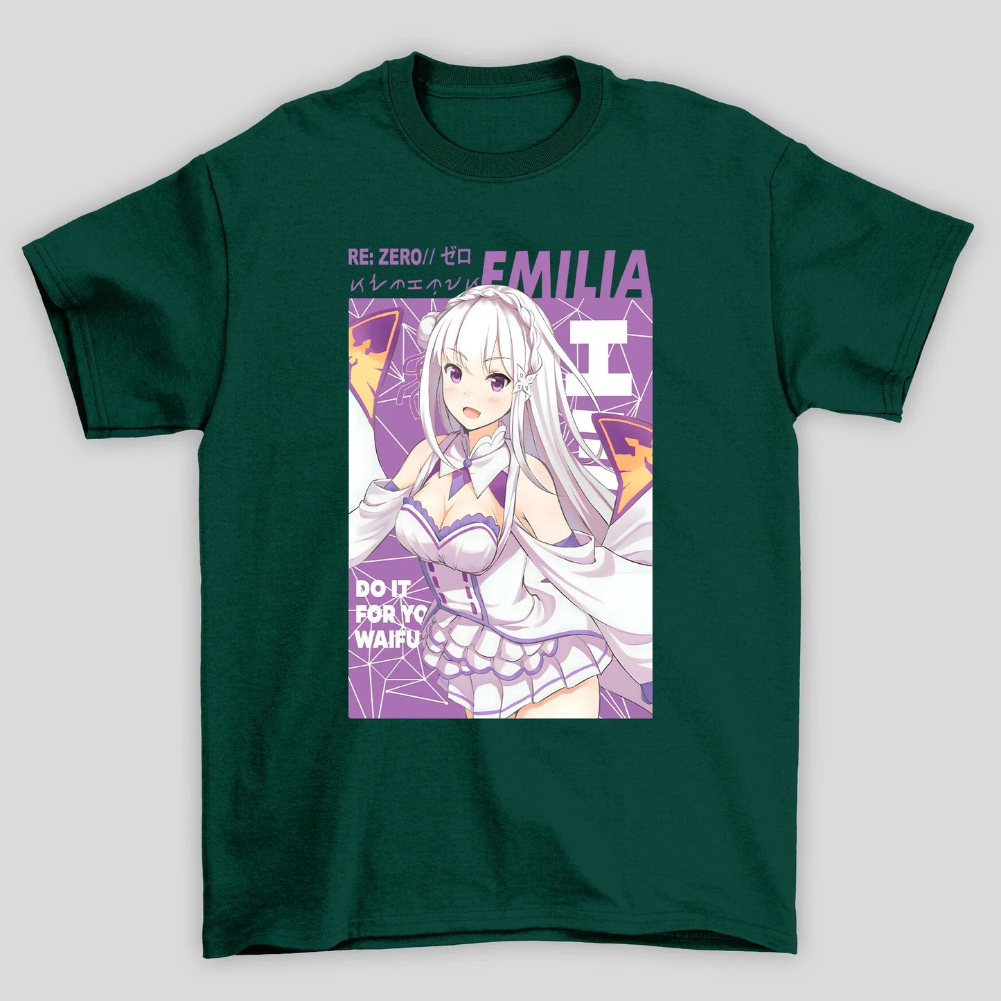 Camiseta Básica Unissex Emilia Do It For Your Waifu Re Zero