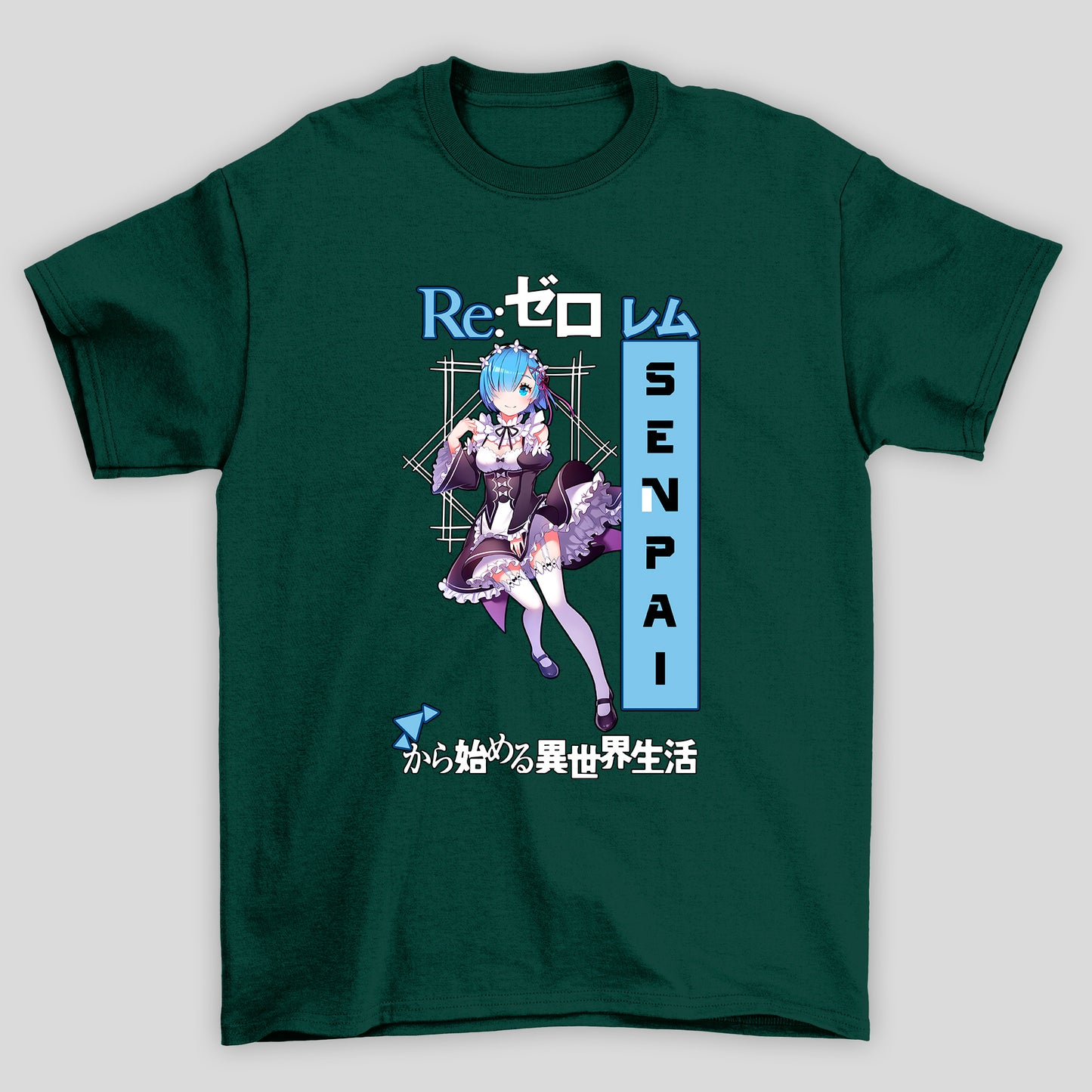 Camiseta Básica Unissex Rem Sennpai Re Zero