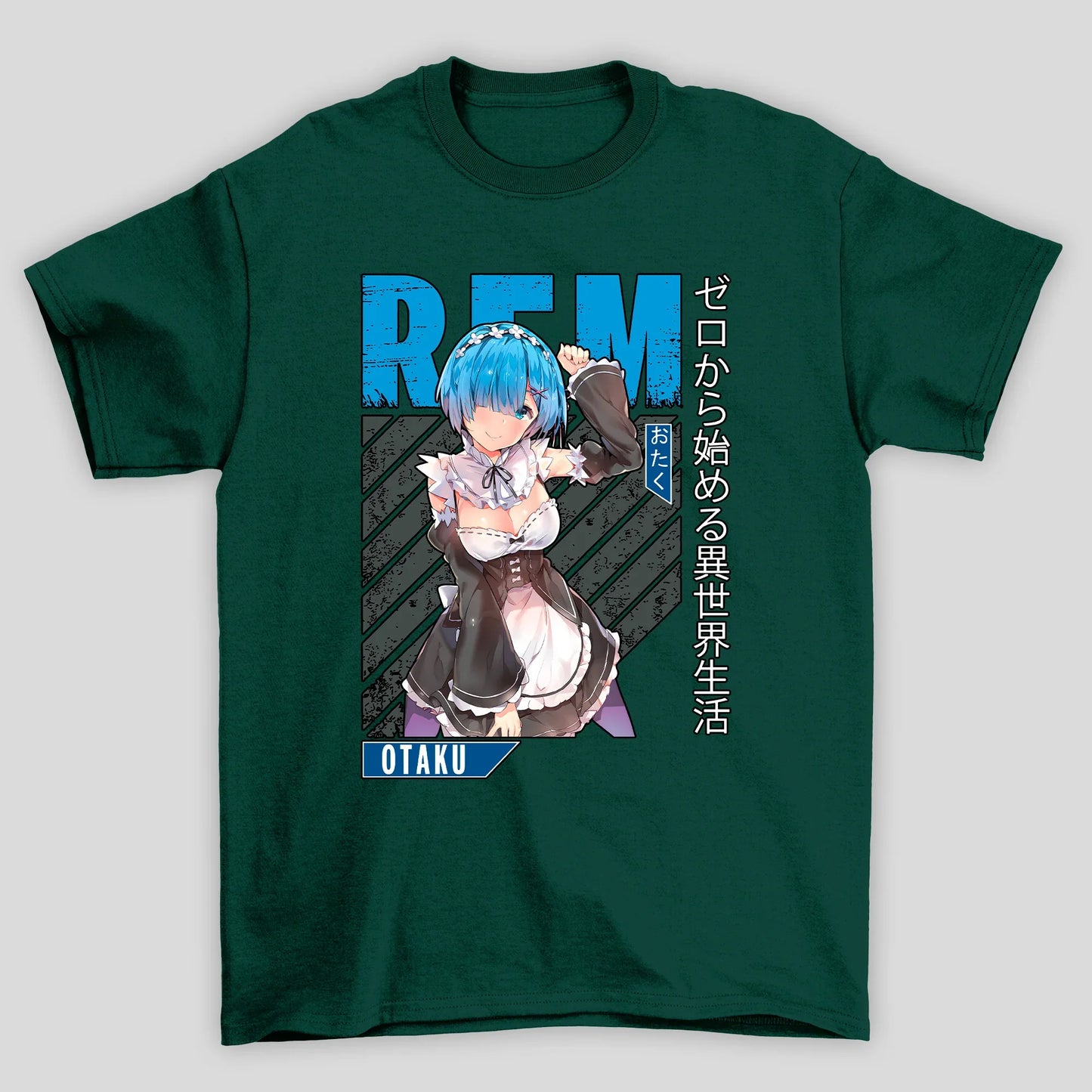 Camiseta Básica Unissex Rem Kanji Otaku Re Zero