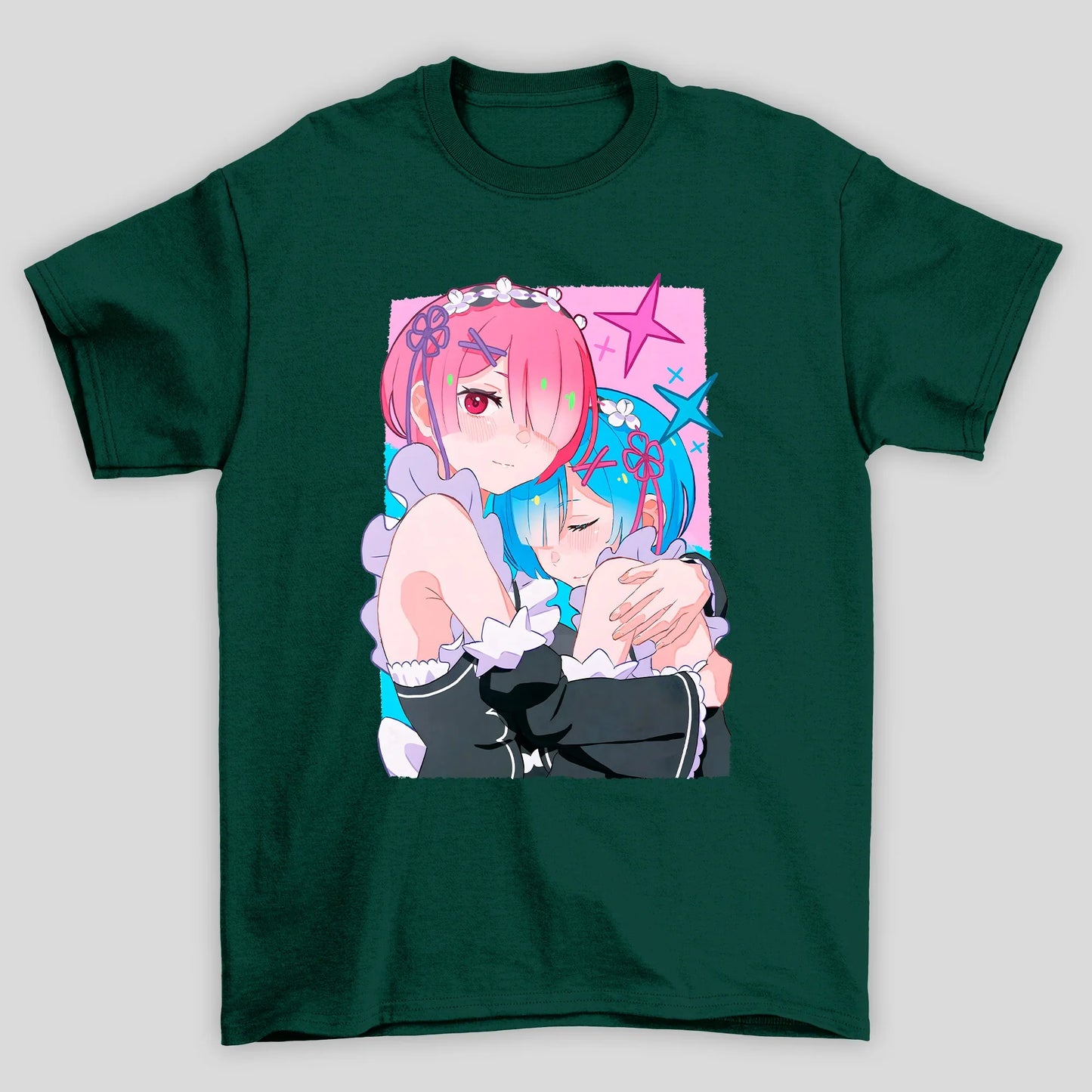 Camiseta Básica Unissex Rem E Ram Abraço Re Zero