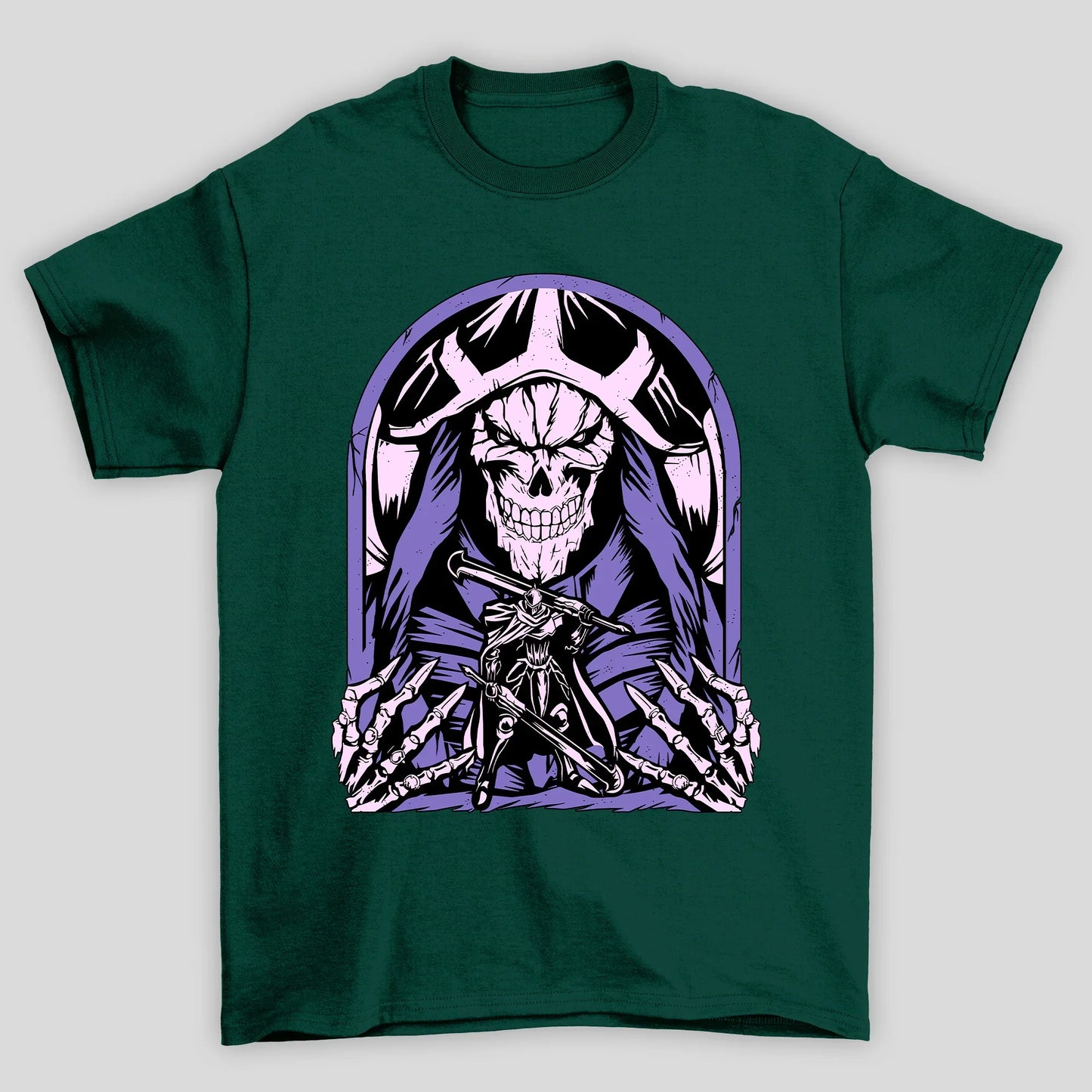 Camiseta Básica Unissex Overlord Ainz Guerreiro e Mago