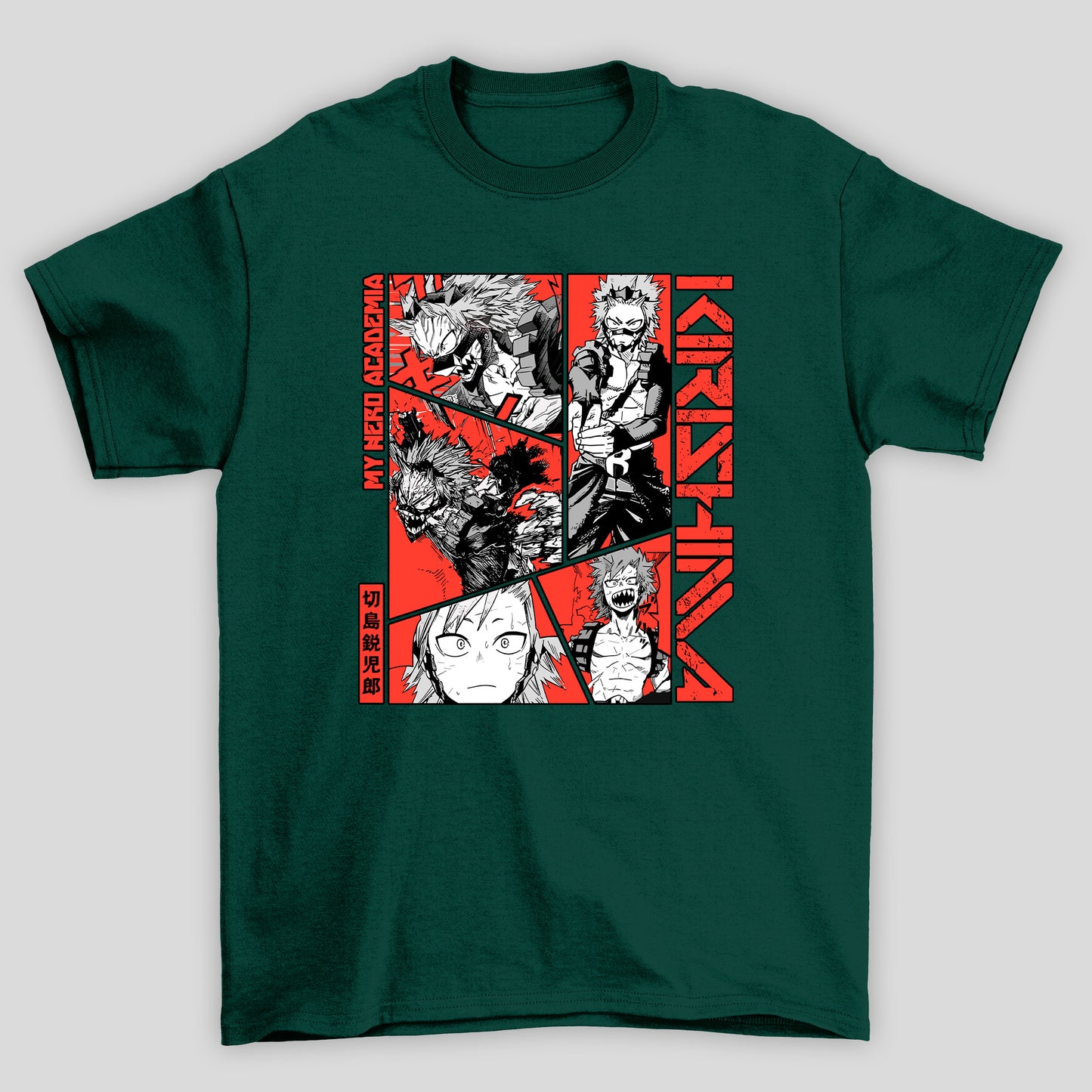 Camiseta Básica Unissex Kirishima Colagem Boku No Hero
