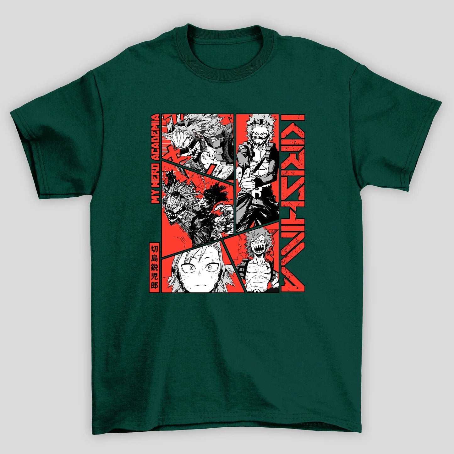 Camiseta Básica Unissex Kirishima Colagem Boku No Hero
