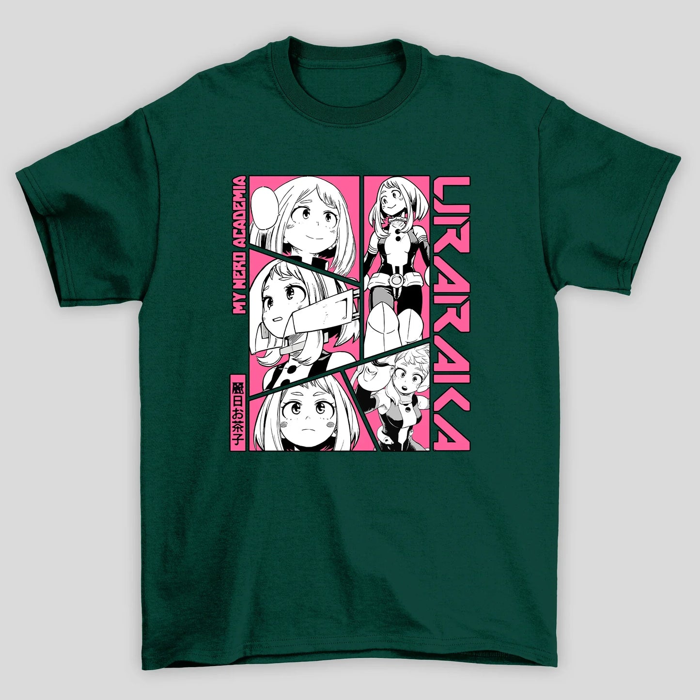 Camiseta Básica Unissex Uraraka Colagem Boku No Hero