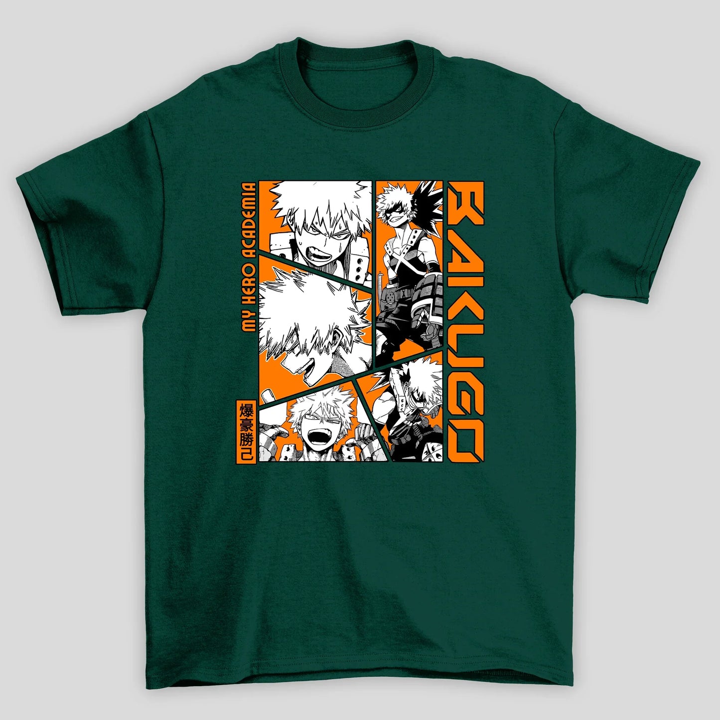 Camiseta Básica Unissex Bakugo Colagem Boku No Hero