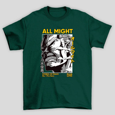 Camiseta Básica Unissex All Might Rosto Forte Boku No Hero