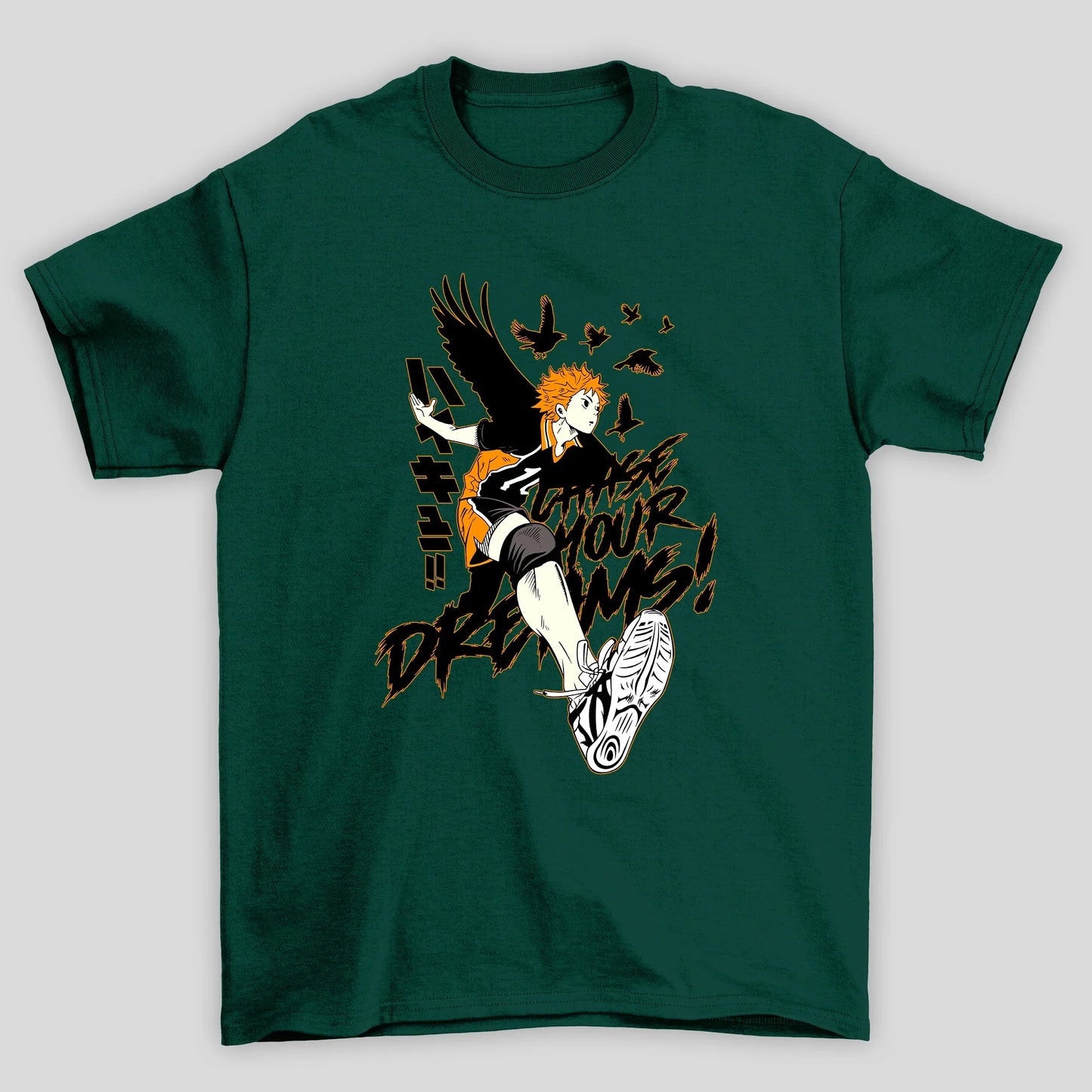 Camiseta Básica Unissex Hinata Chase Your Dreams Haikyuu