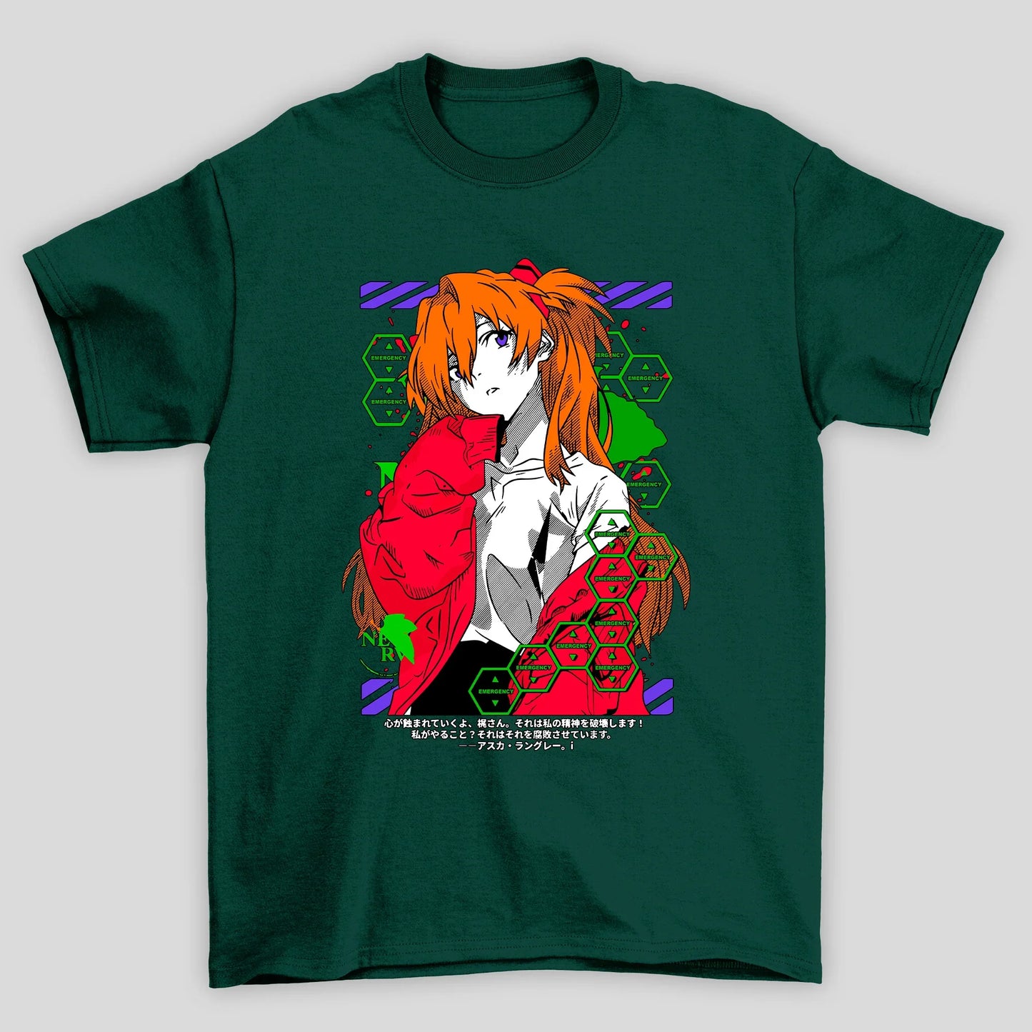 Camiseta Básica Unissex Asuka Emergency Evangelion