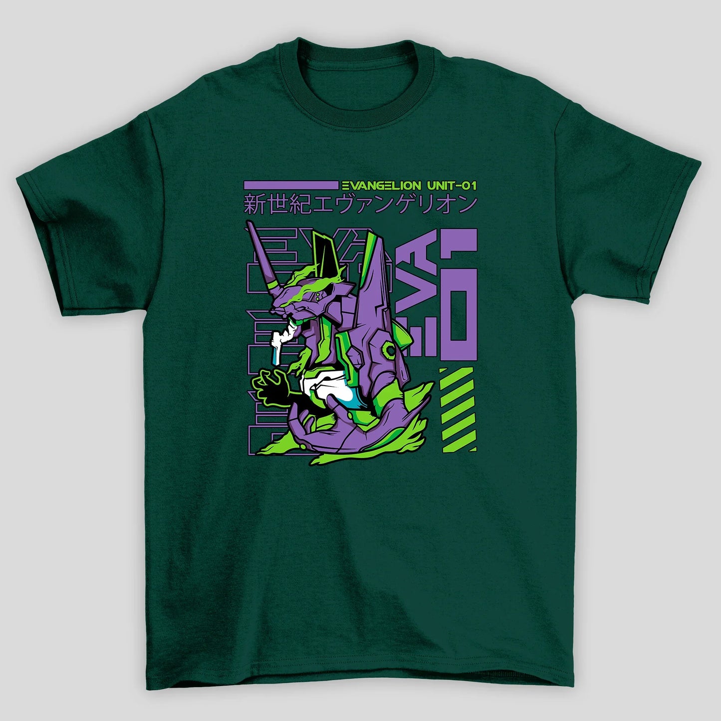 Camiseta Básica Unissex Eva 01 Kanji Evangelion