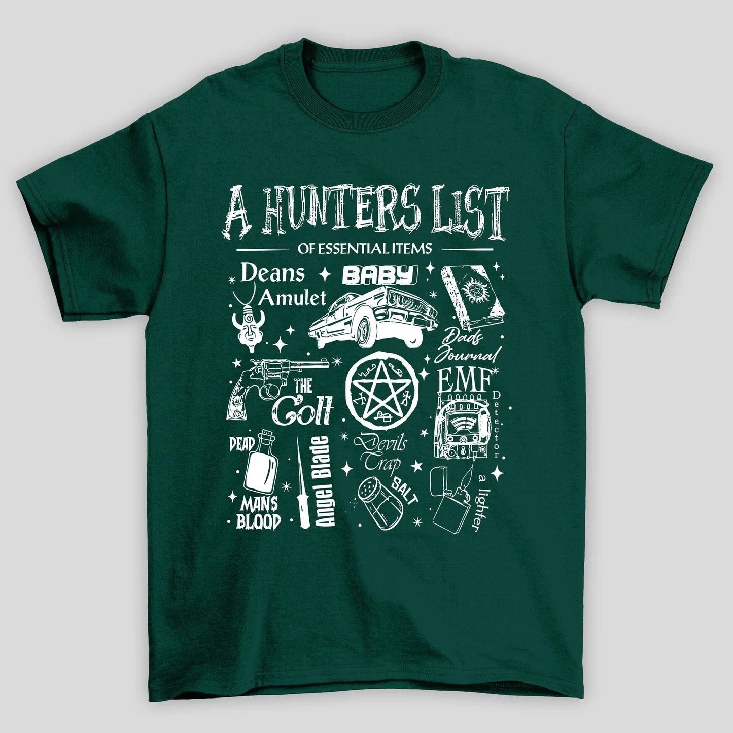 Camiseta Básica Unissex A Hunters List Supernatural