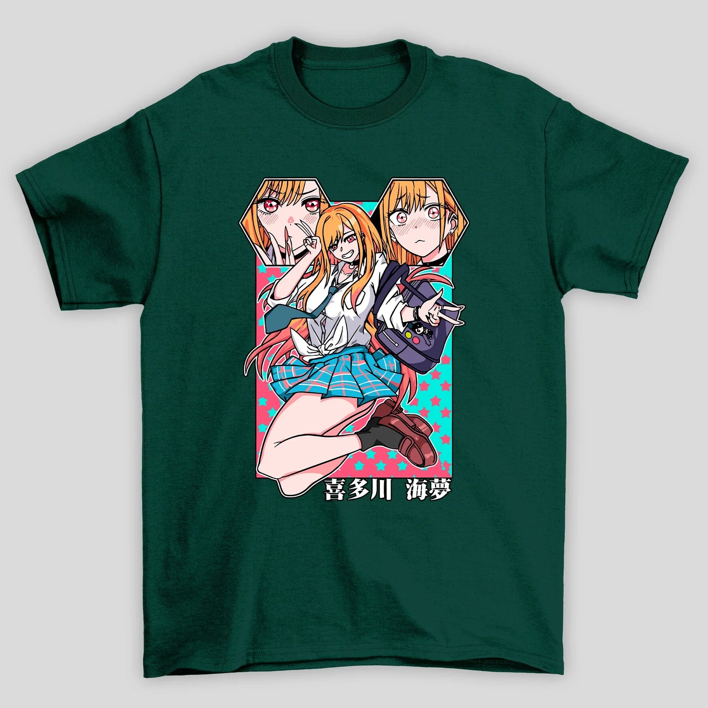 Camiseta Básica Unissex Marin Pulando Kanji My Dress Up Darling