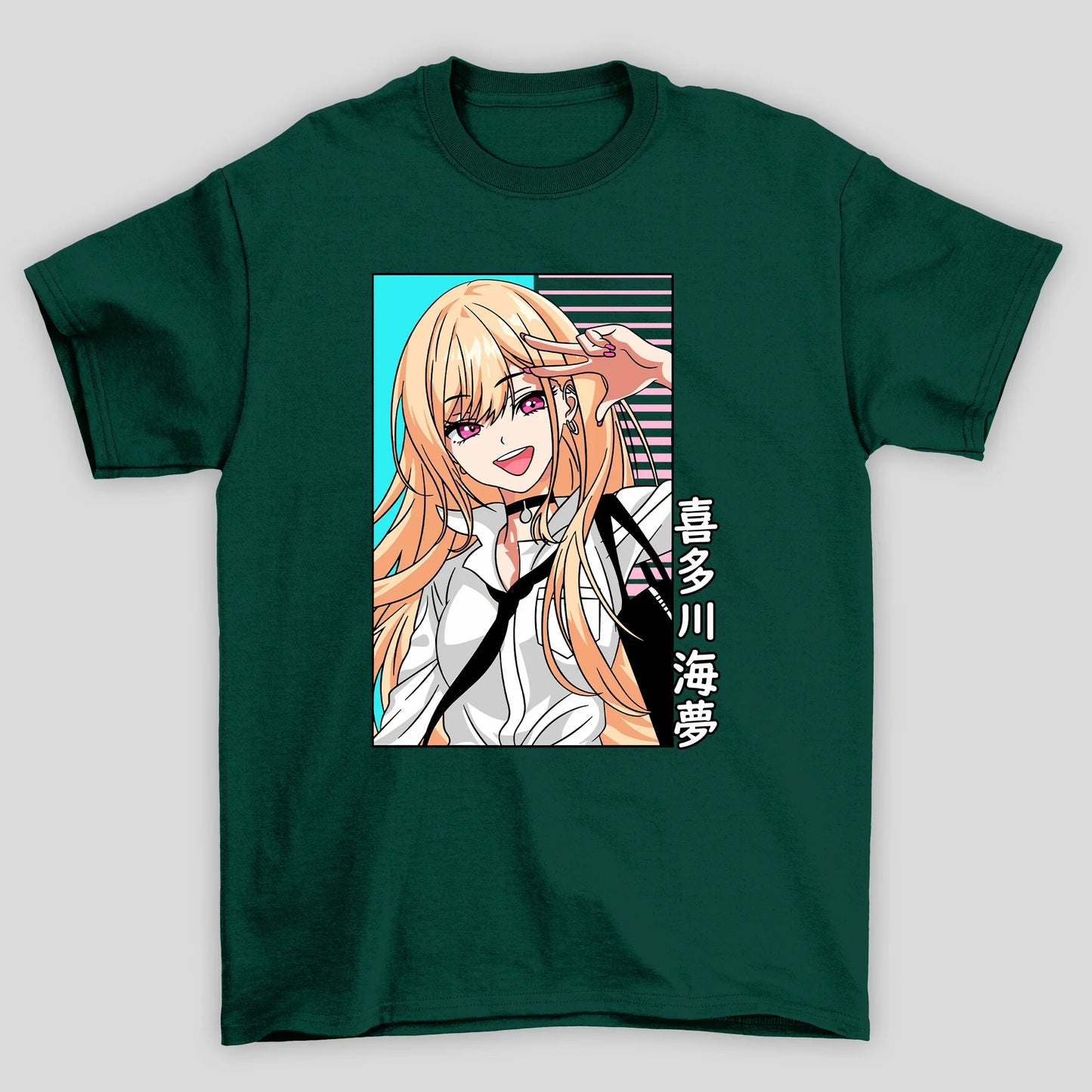Camiseta Básica Unissex Marin Kanji Colorido My Dress Up Darling