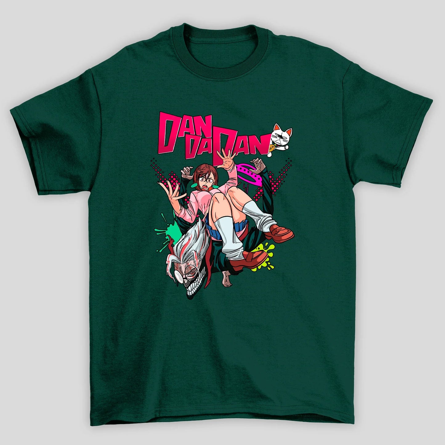 Camiseta Básica Unissex Okarun e Momo Ayase Tinta Dandadan