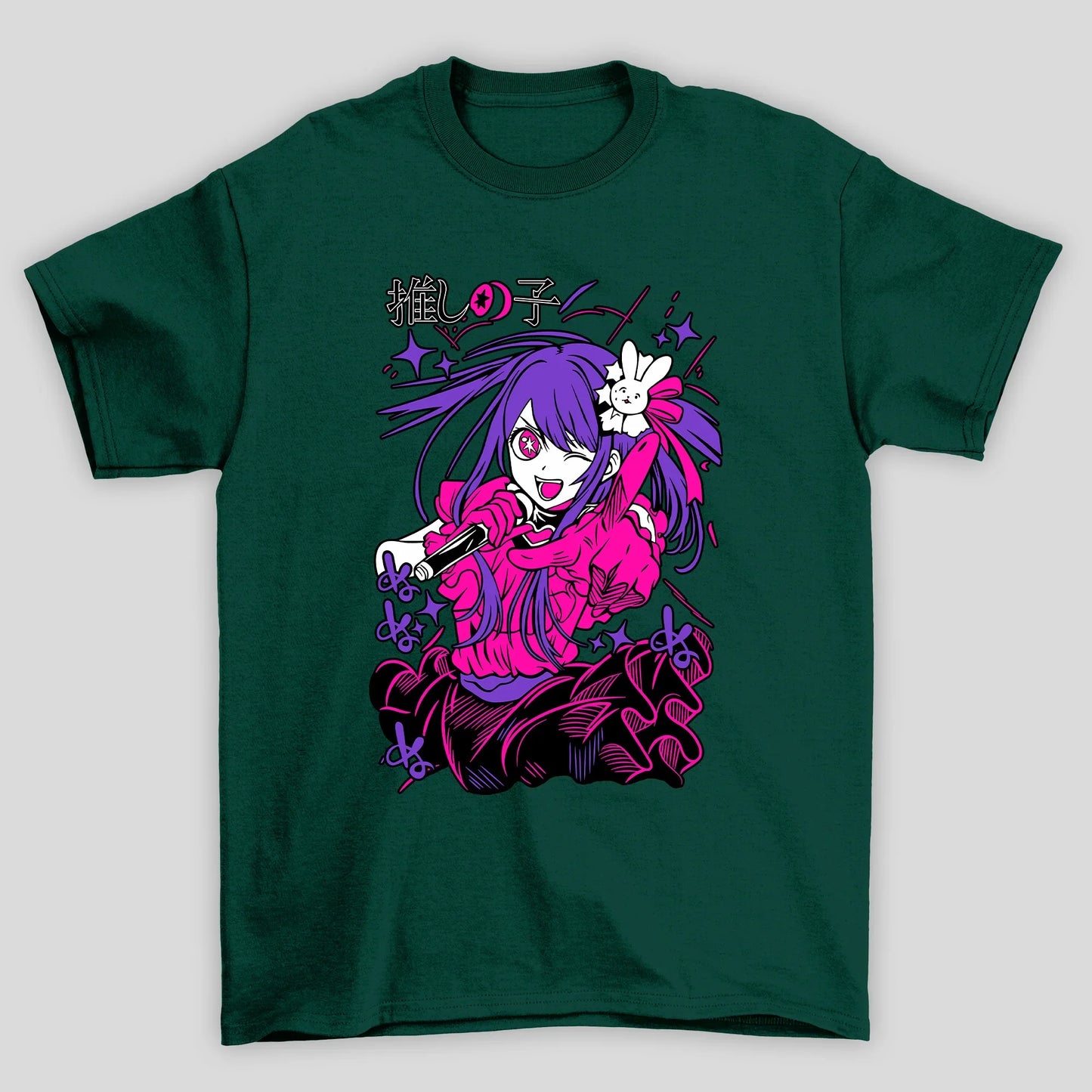 Camiseta Básica Unissex Ai Hoshino Piscando Oshi No Ko