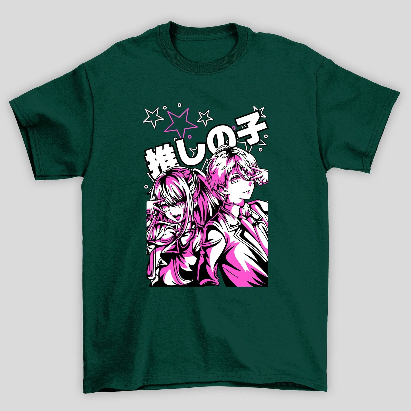 Camiseta Básica Unissex Aqua e Ruby Kanji Oshi No Ko
