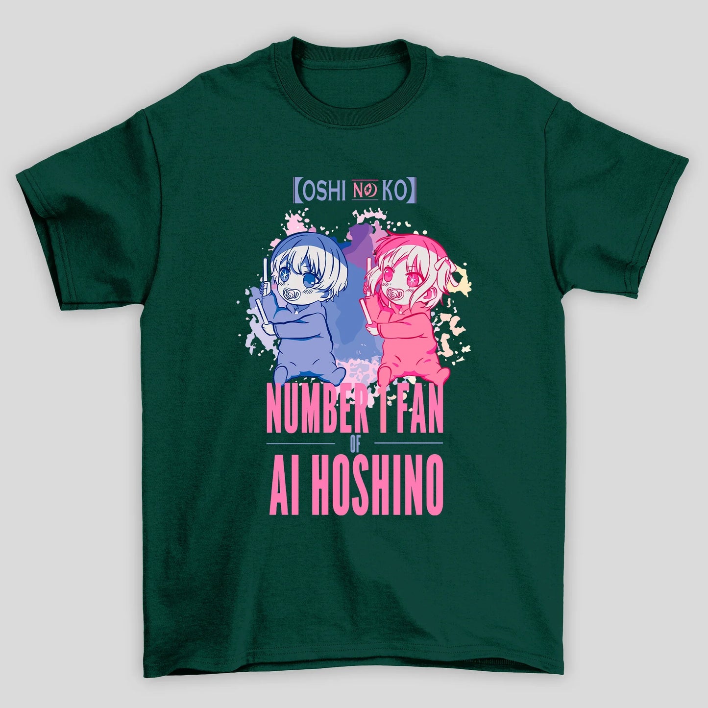 Camiseta Básica Unissex Aqua e Ruby Number 1 Fan Oshi No Ko