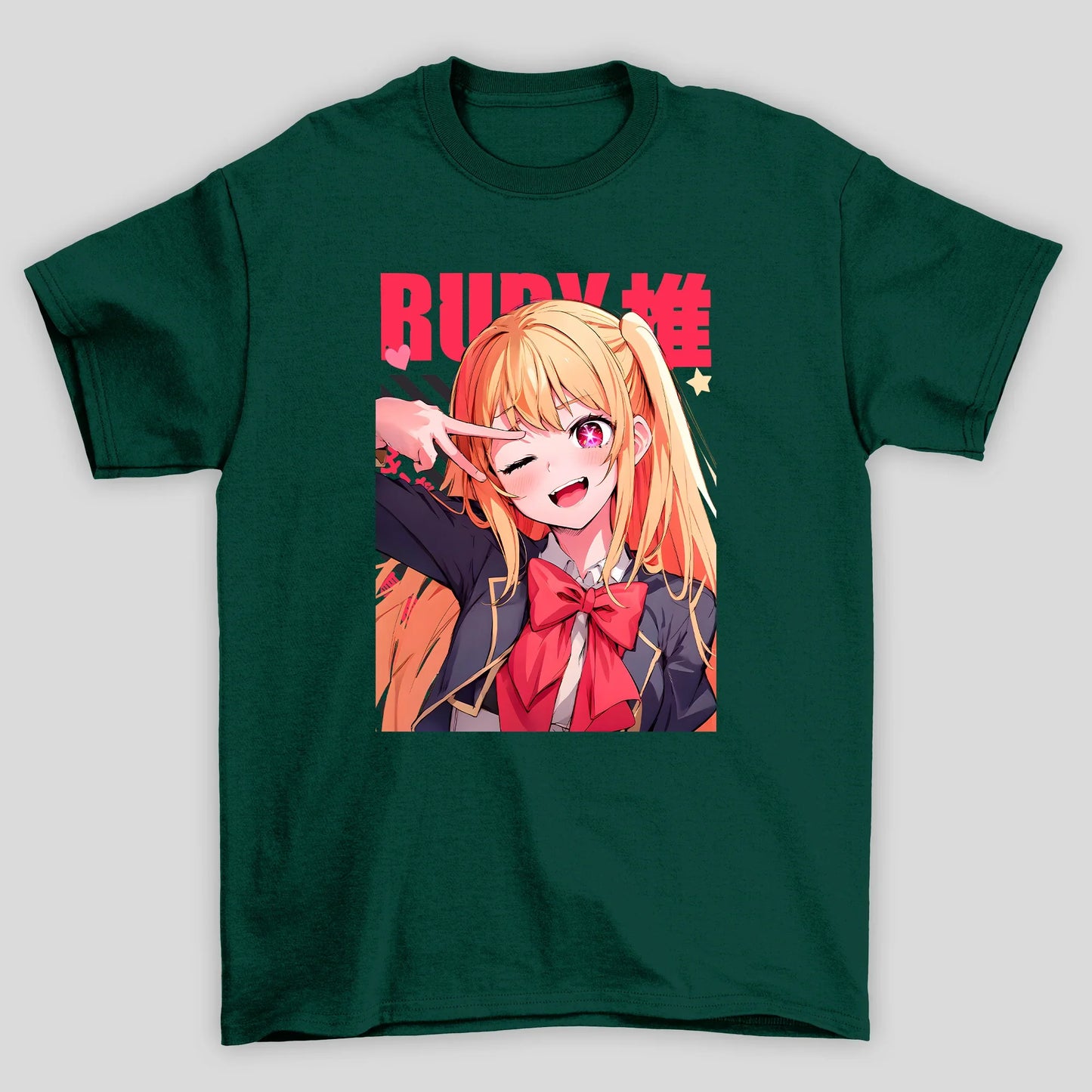 Camiseta Básica Unissex Ruby Kanji Piscando Oshi No Ko