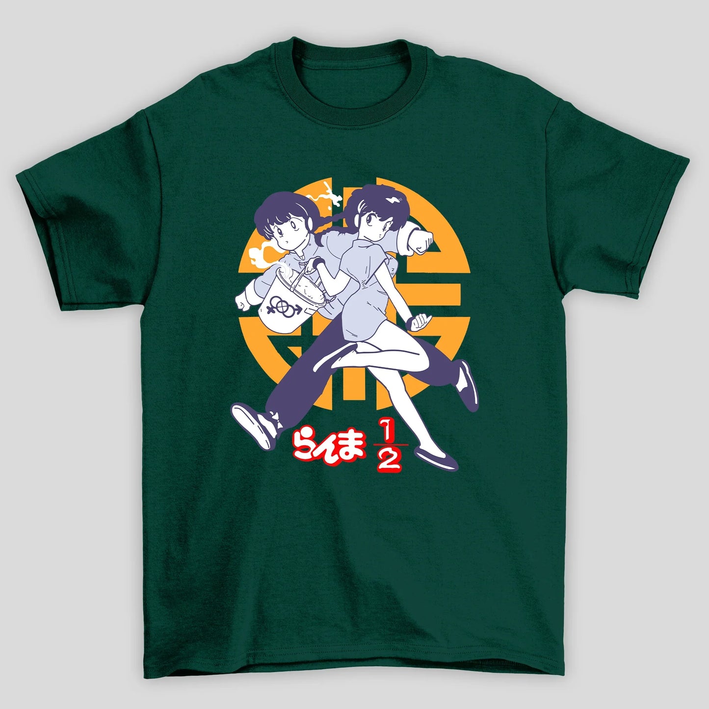 Camiseta Básica Unissex Ranma Saotome Balde Kanji