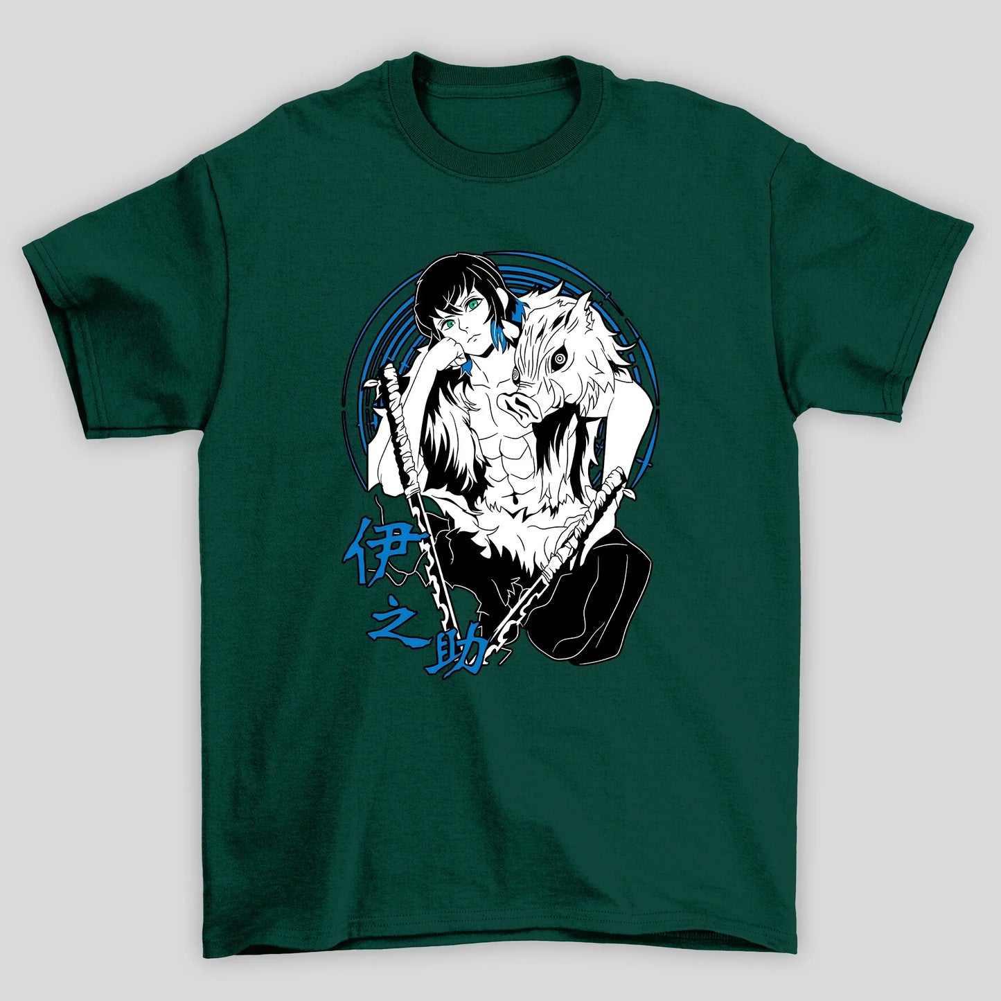 Camiseta Básica Unissex Demon Slayer Inosuke Sem Mascara Kani