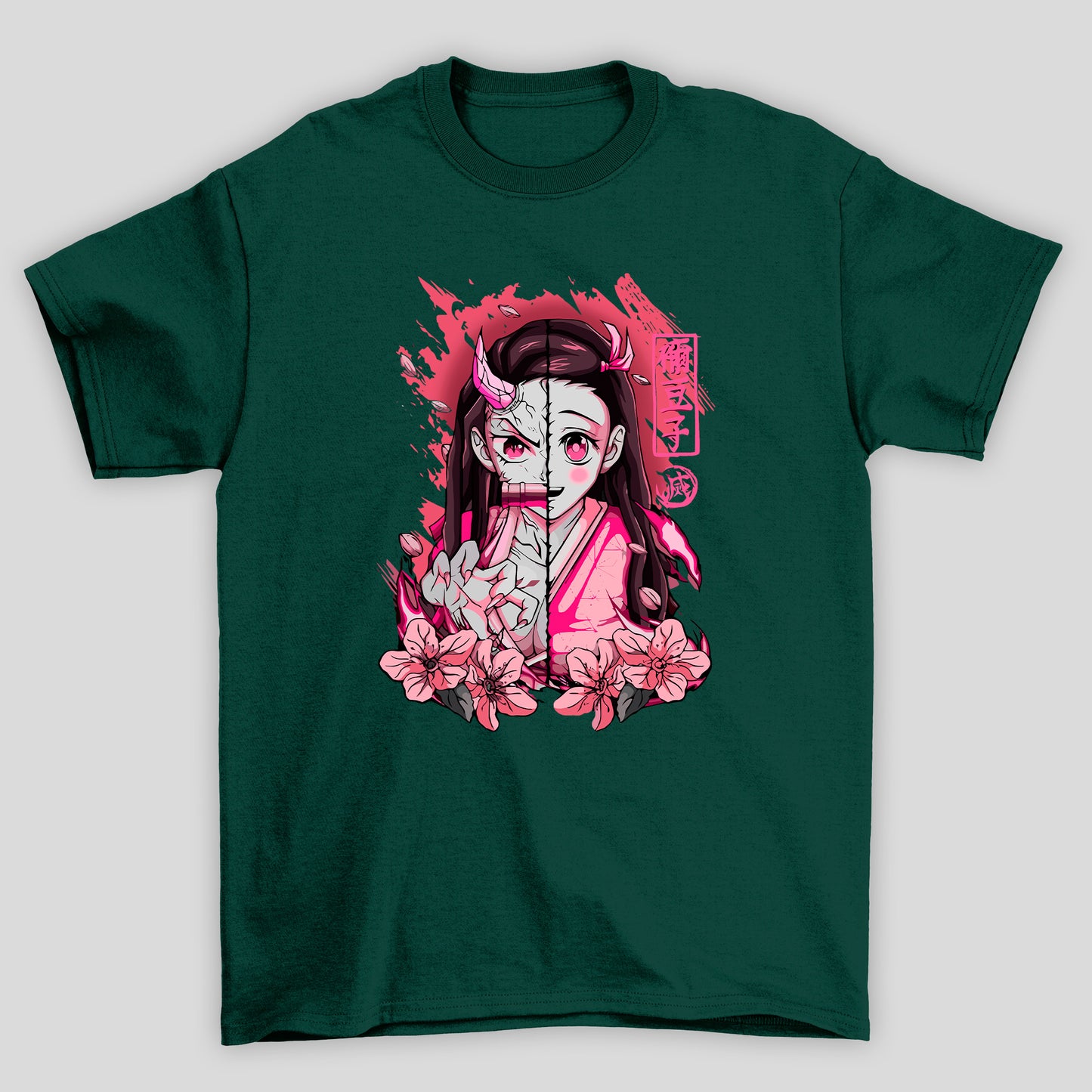 Camiseta Básica Unissex Demon Slayer Nezuko Flor