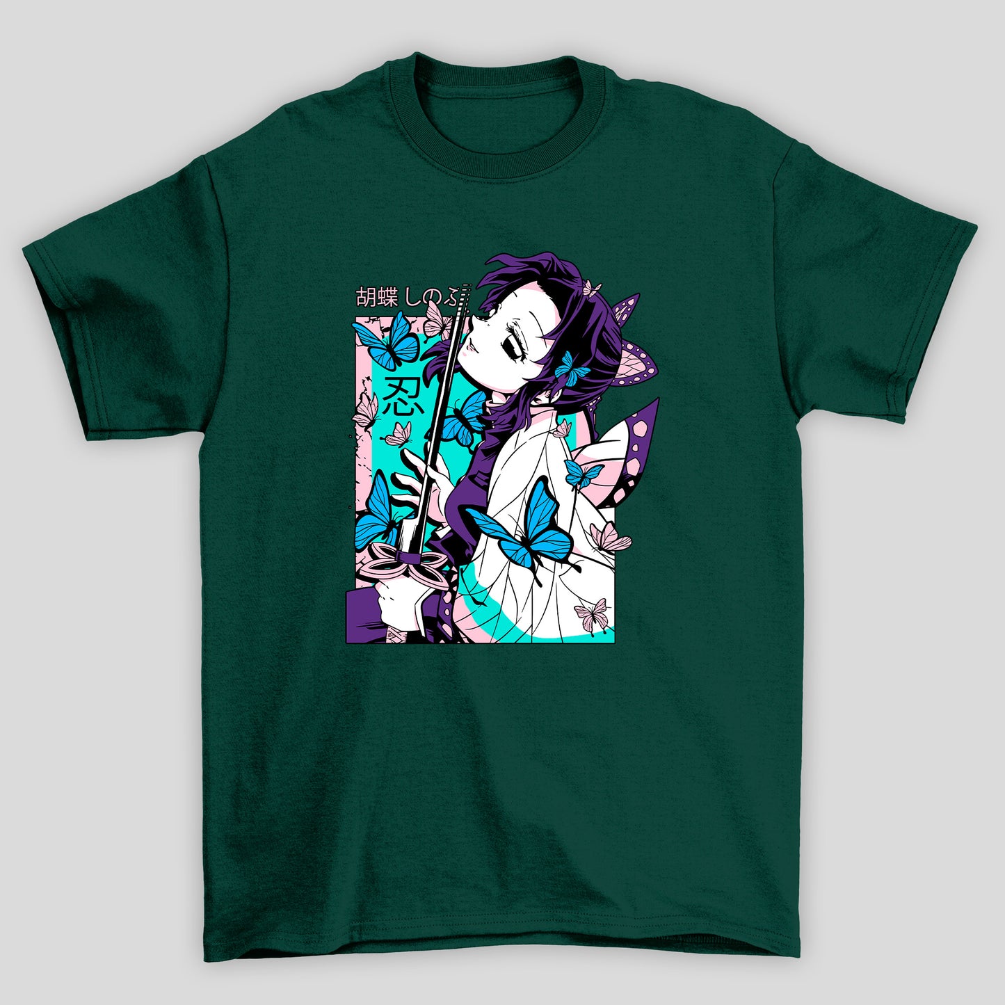Camiseta Básica Unissex Demon Slayer Shinobu Borboleta