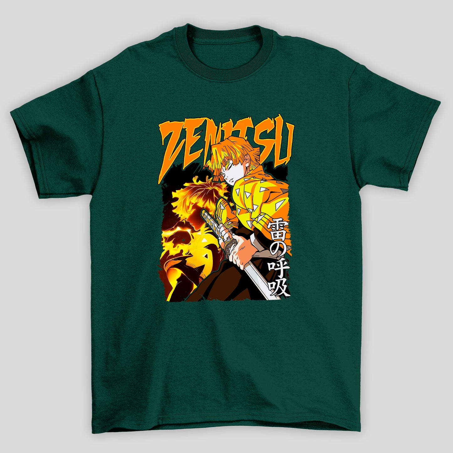 Camiseta Básica Unissex Demon Slayer Zenitsu Kanji