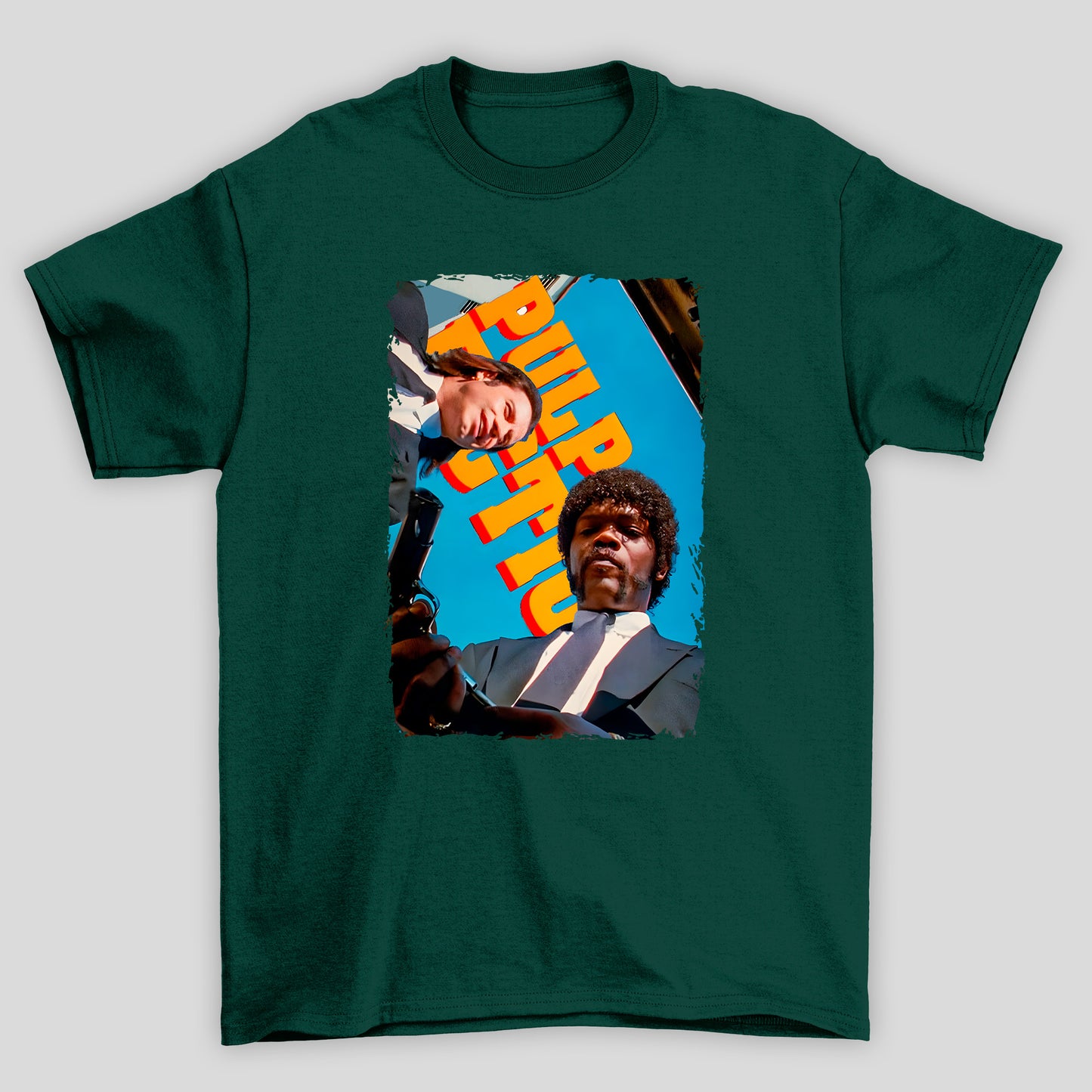 Camiseta Básica Unissex Cena Ceu Titulo Pulp Fiction