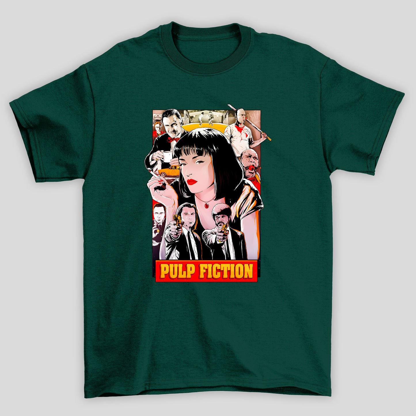 Camiseta Básica Unissex Arte Mia Personagens Pulp Fiction