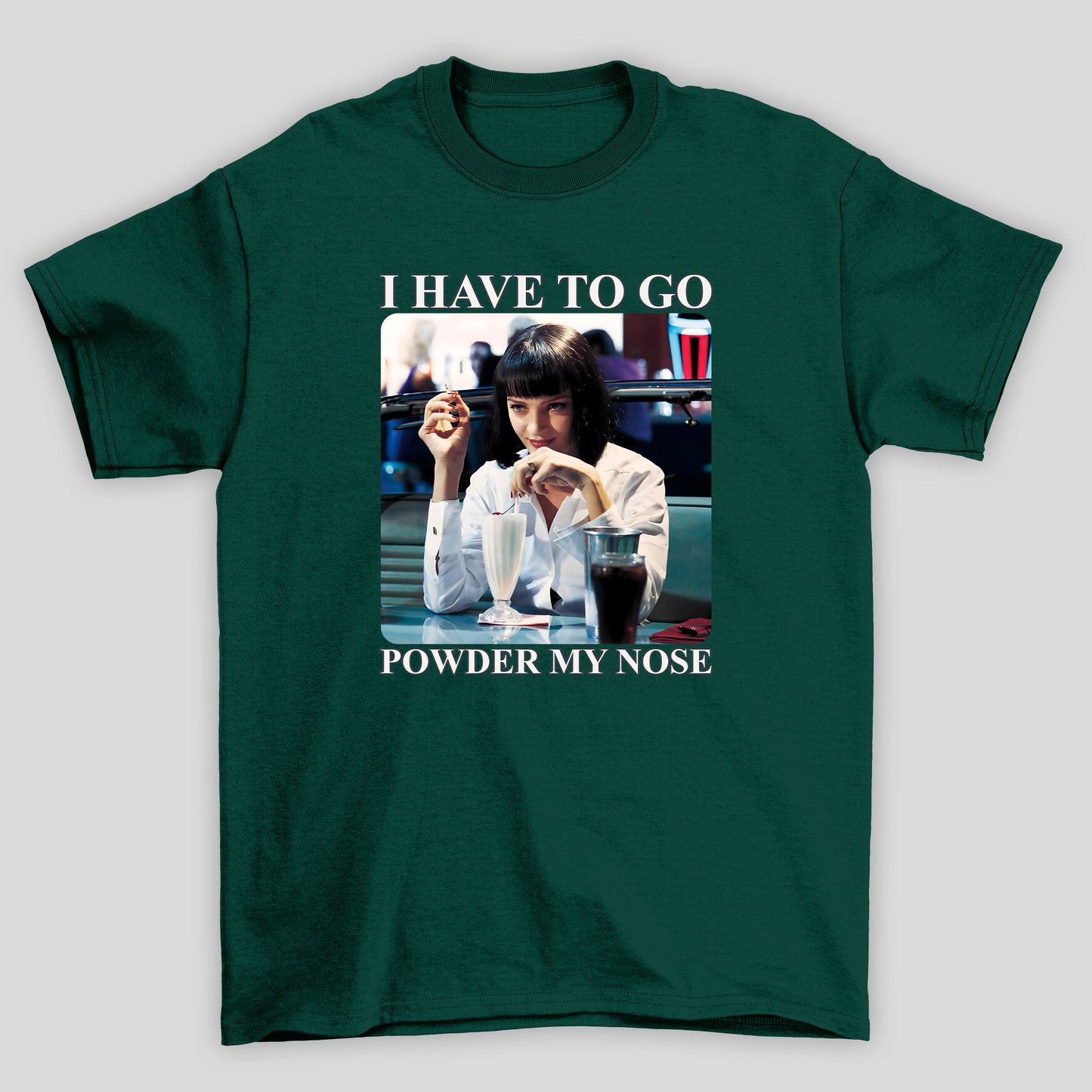 Camiseta Básica Unissex Mia Poder My Nose Pulp Fiction
