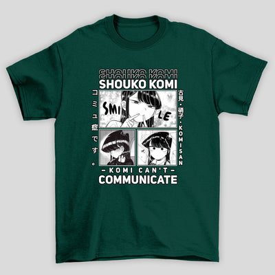 Camiseta Básica Unissex Smile Shouko Komi Cants Communicate