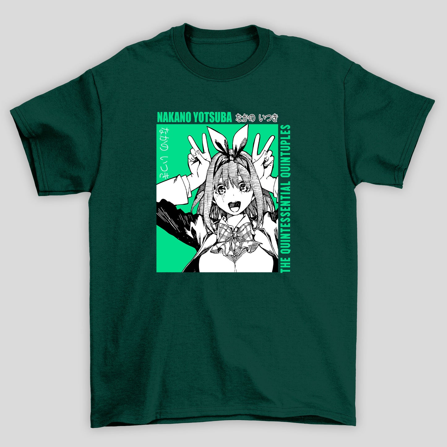Camiseta Básica Unissex The Quintessential Quintuplets Nakano Yotsuba Kanji