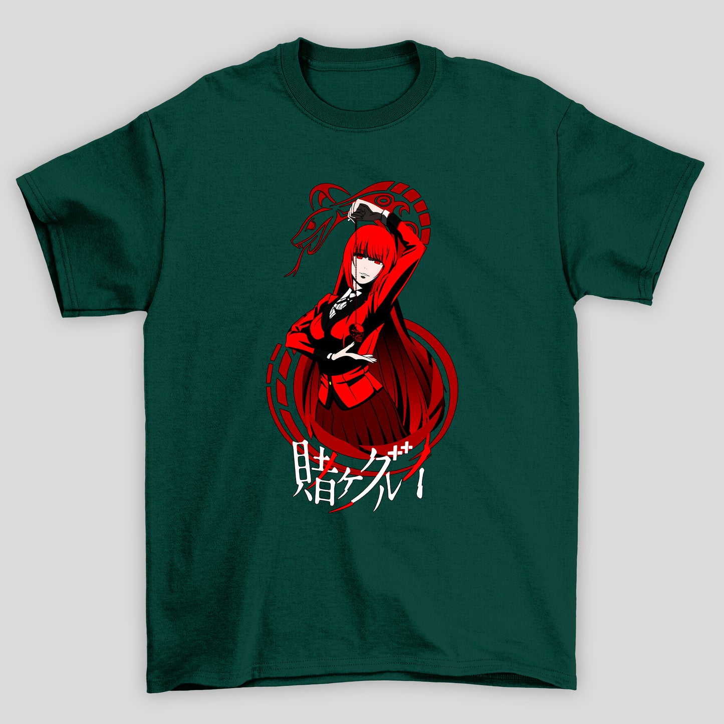 Camiseta Básica Unissex Yumeko Jabami Cobra Kanji Kakegurui