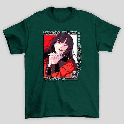 Camiseta Básica Unissex Yumeko Jabami Kanji Kakegurui