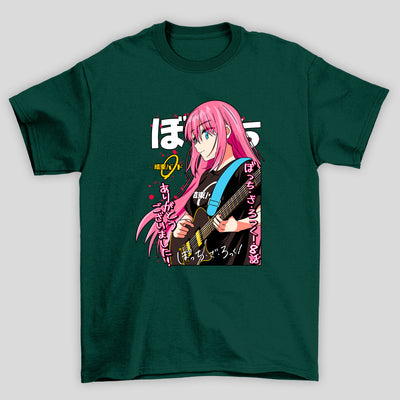 Camiseta Básica Unissex Gotou Guitarra Kanji Bocchi The Rock