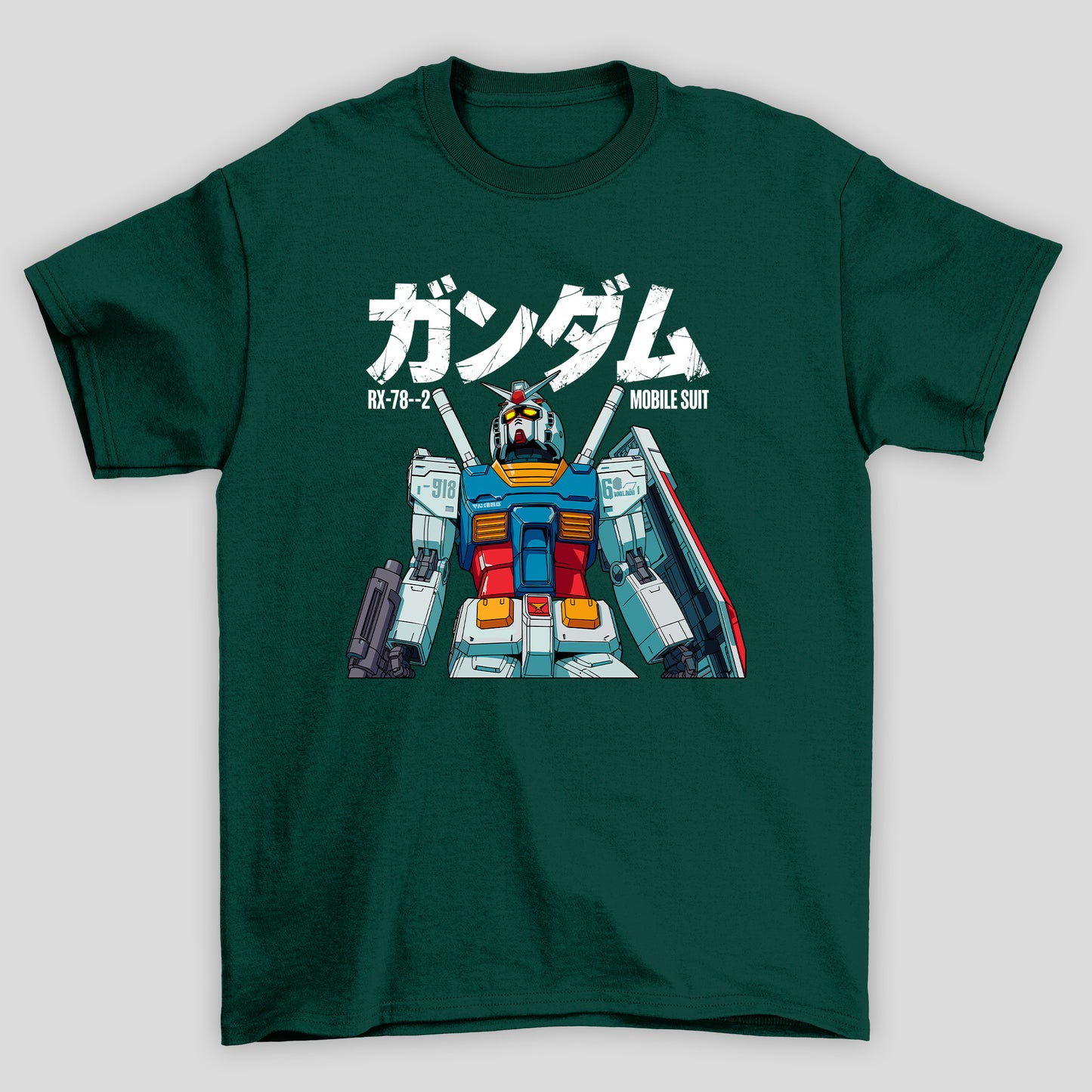Camiseta Básica Unissex Gundam Kanji RX-78 Graphic