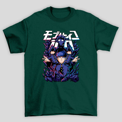 Camiseta Básica Unissex Shigeo Kageyama Pokerface Kanji Mob Psycho 100