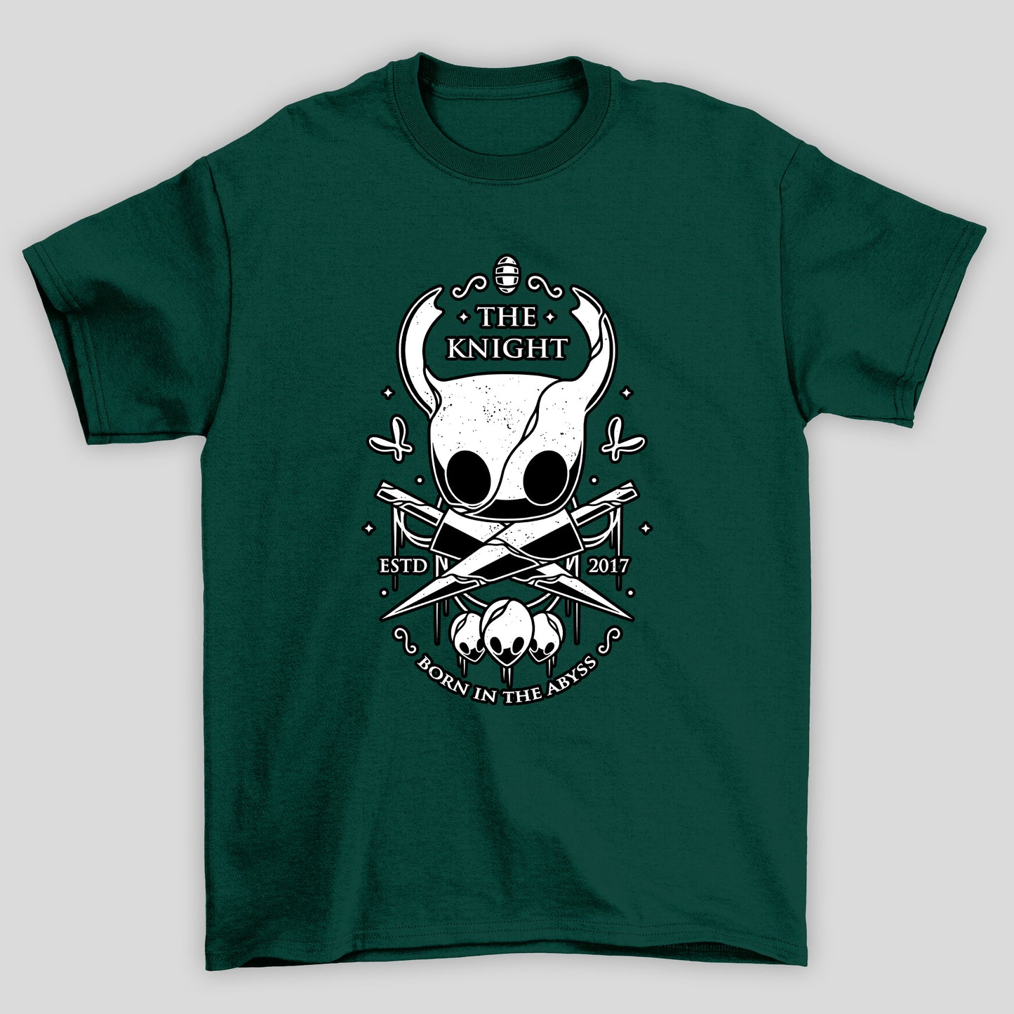 Camiseta Básica Unissex Hollow Knight The Knight Espadas