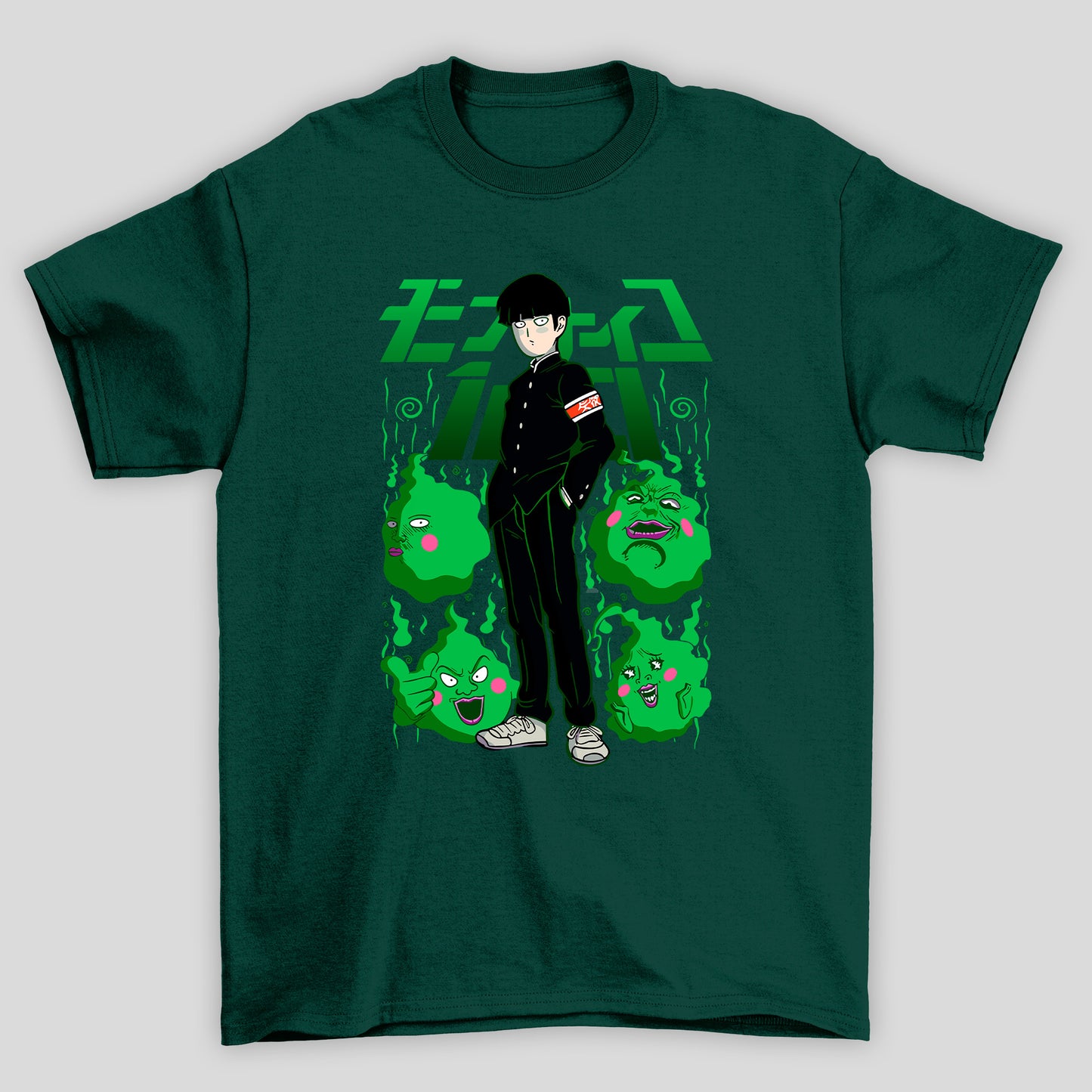 Camiseta Básica Unissex Shigeo Kageyama Fantasma Kanji Mob Psycho 100