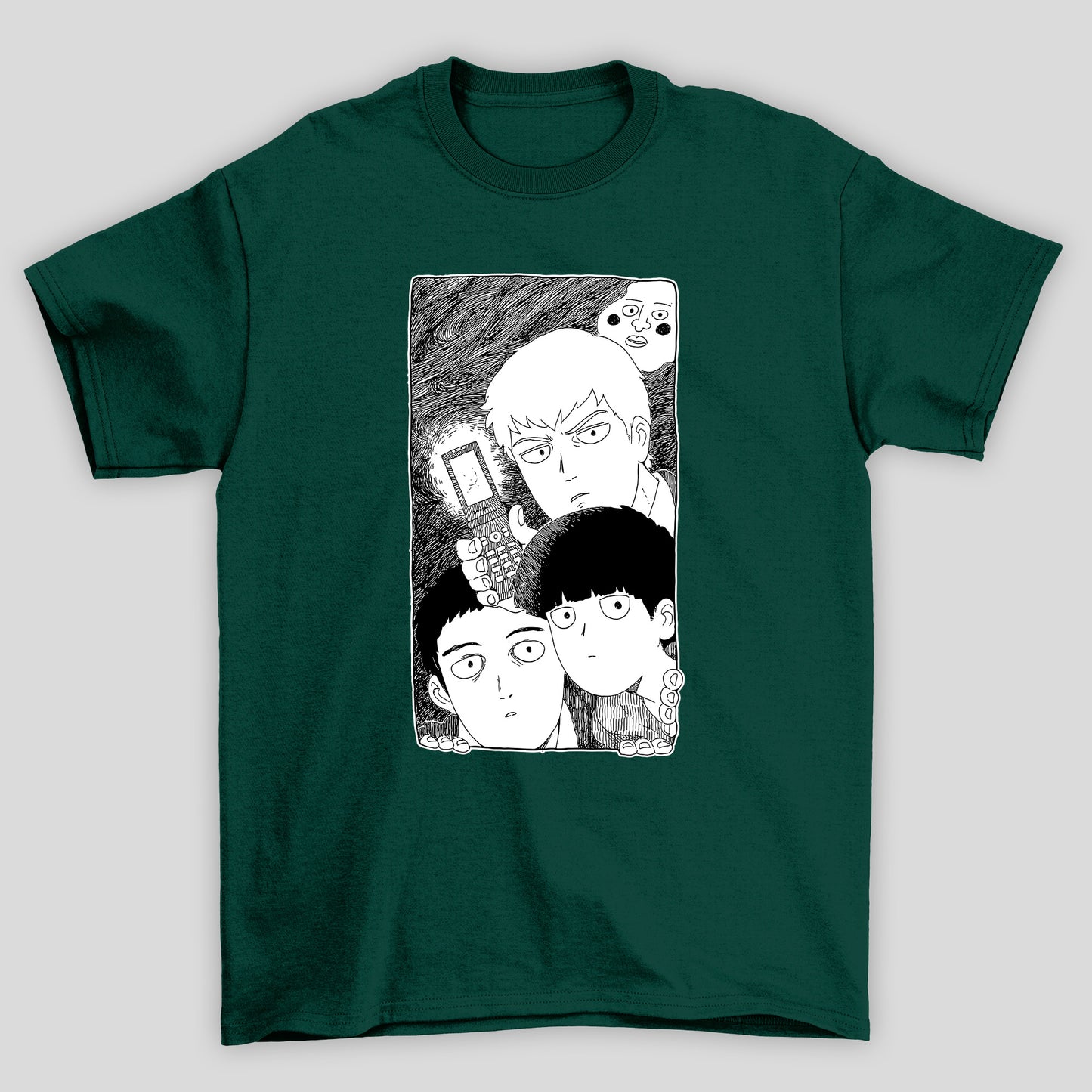 Camiseta Básica Unissex Personagens Celular Mob Psycho 100