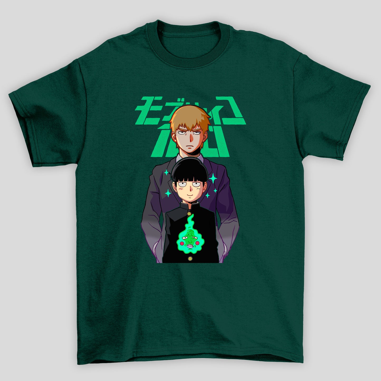 Camiseta Básica Unissex Shigeo Reigen Fantasma Kanji Mob Psycho 100