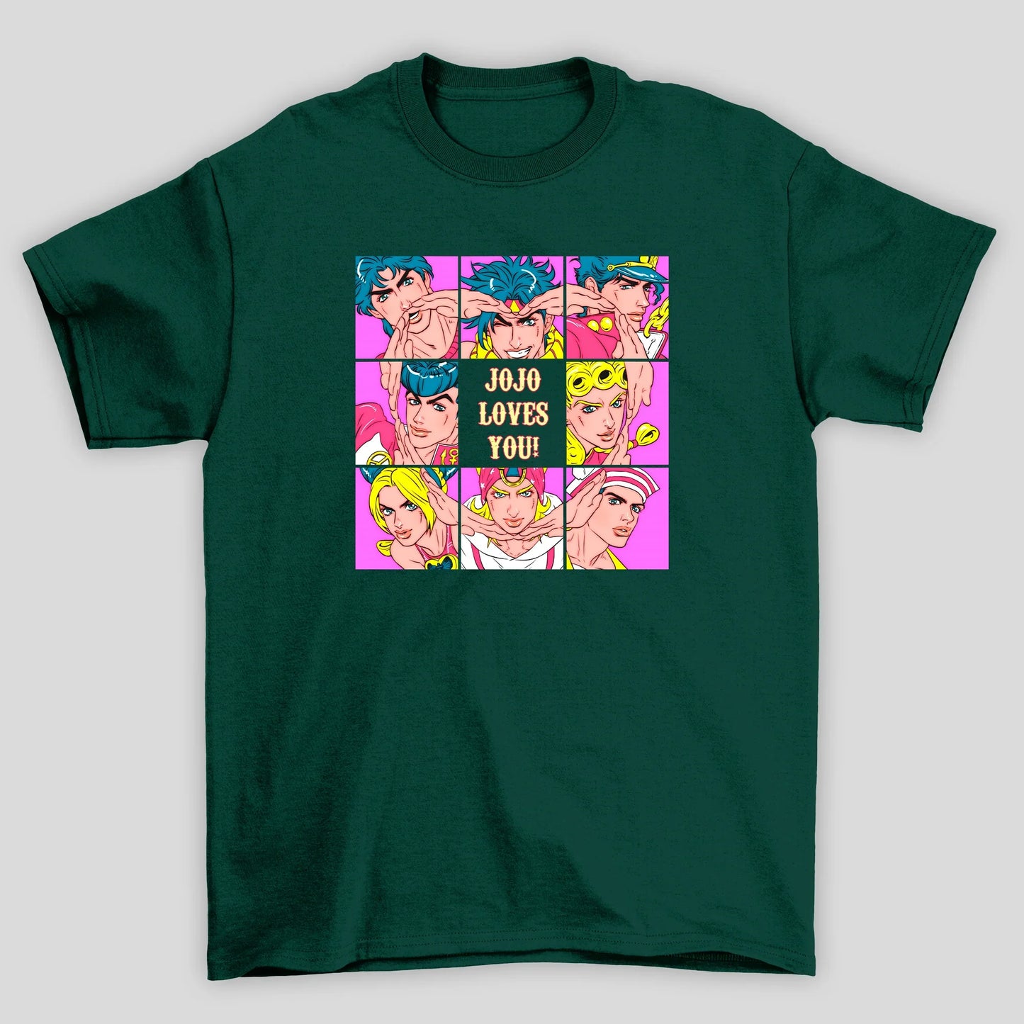 Camiseta Básica Unissex JoJo no Kimyou na Bouken Jojo Loves