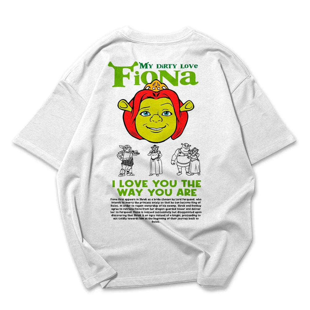Camiseta Oversized Shrek My Dirty Love Fiona