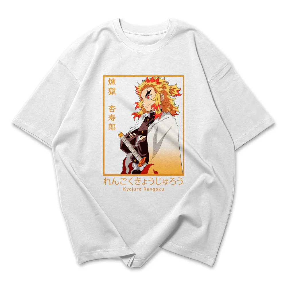 Camiseta Oversized Rengoku Kyojuro Kimetsu no Yaiba